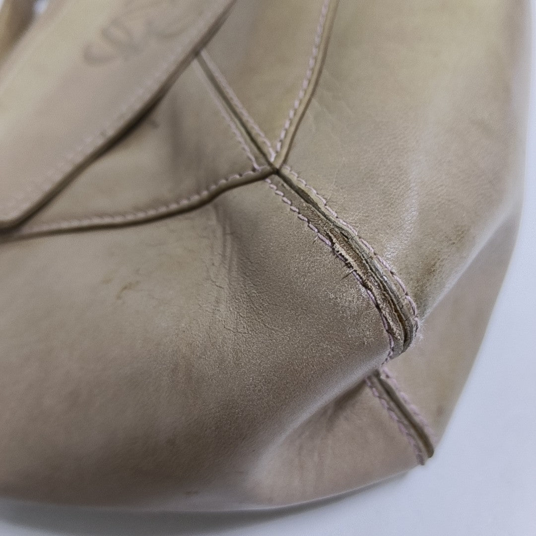 LOEWE Khaki Lambkin Embossed Handbag Silver Hardware-(SKU)-958006542