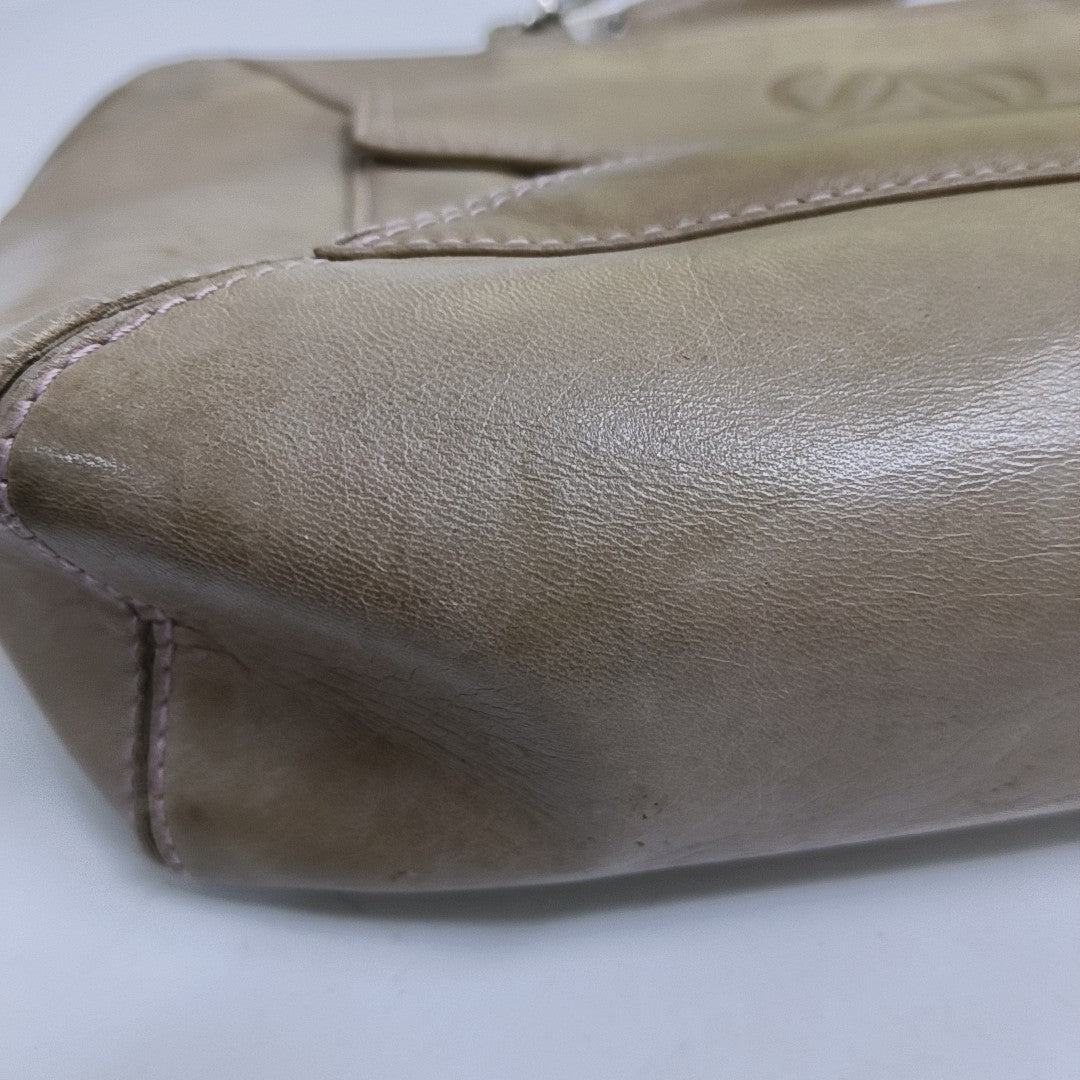 LOEWE Khaki Lambkin Embossed Handbag Silver Hardware-(SKU)-958006542