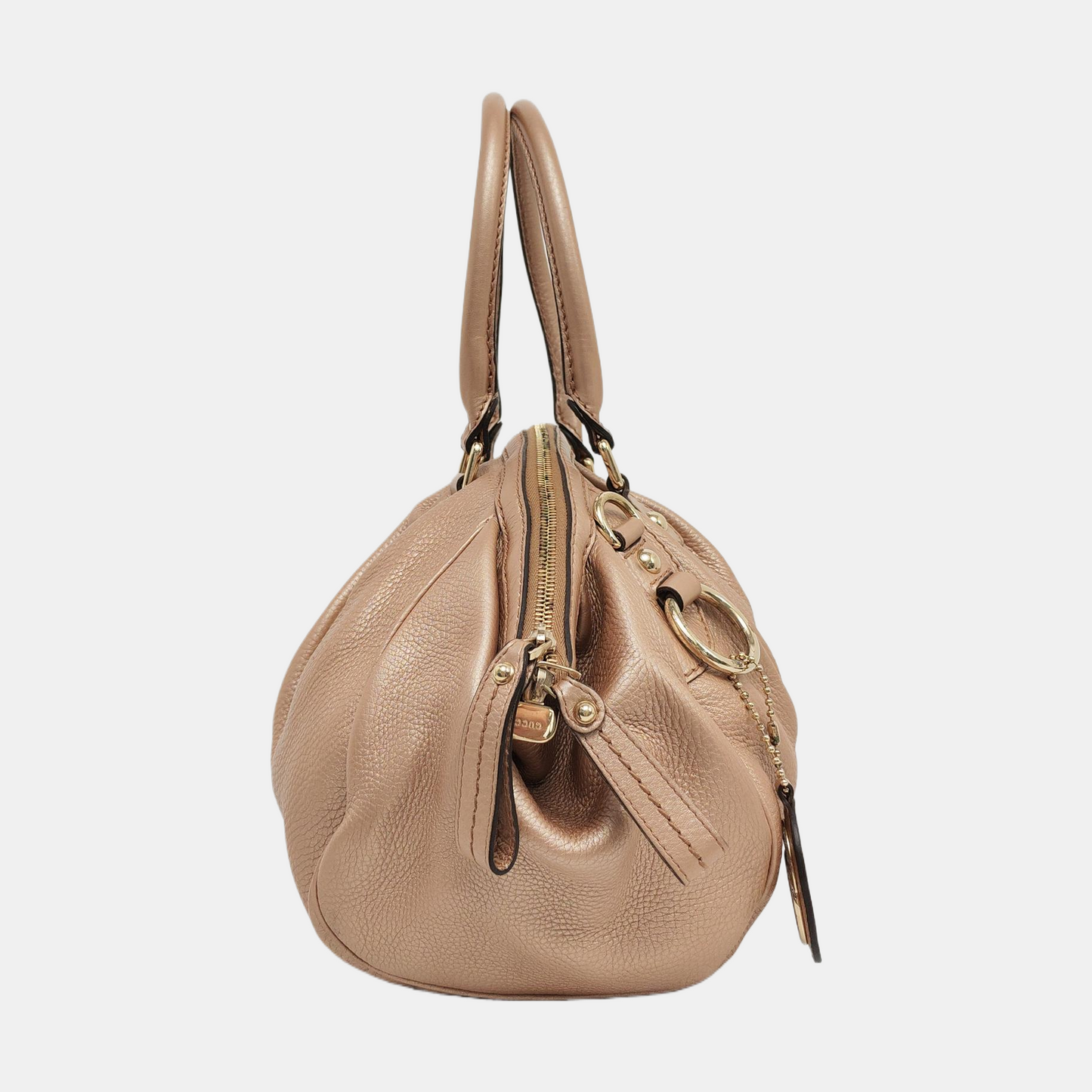 GUCCI Sukey Rose Gold Leather Single Shoulder Bag Tote Bag Golden hardware Removable shoulder strap-(SKU)-957916470