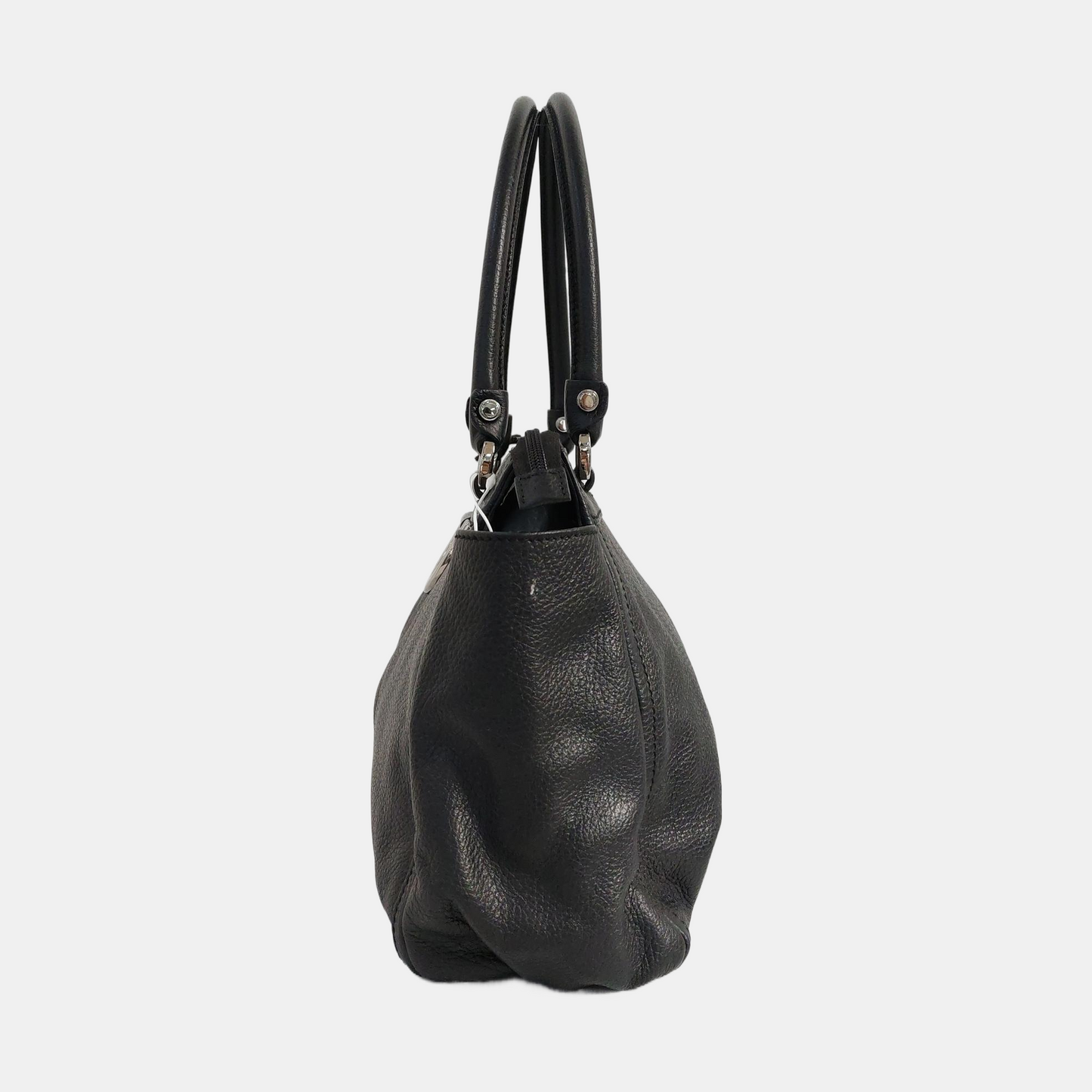 GUCCI D Gold Black Leather Single Shoulder Bag Silver Hardware-(SKU)-957921369