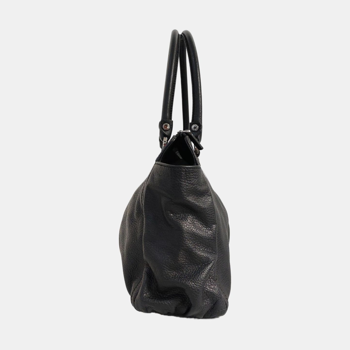 GUCCI D Gold Black Leather Single Shoulder Bag Silver Hardware-(SKU)-957921369