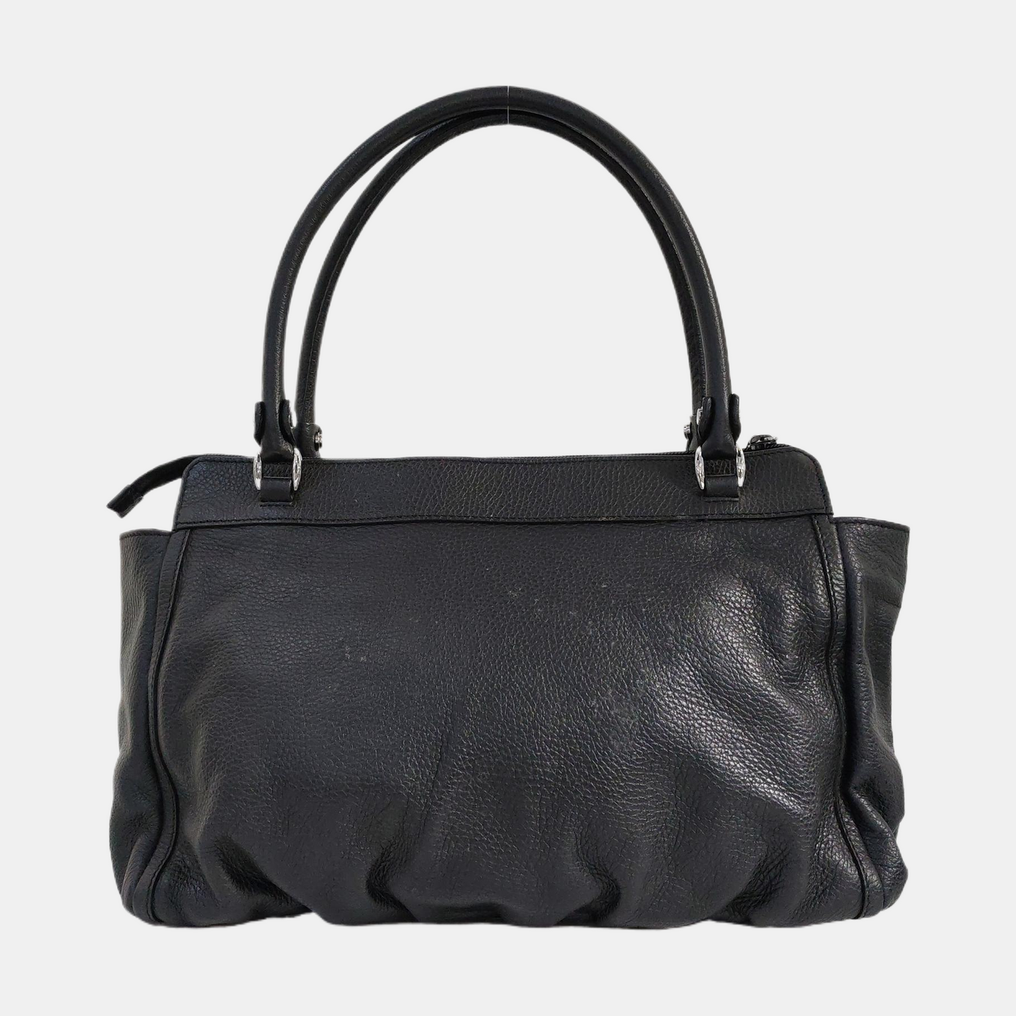 GUCCI D Gold Black Leather Single Shoulder Bag Silver Hardware-(SKU)-957921369