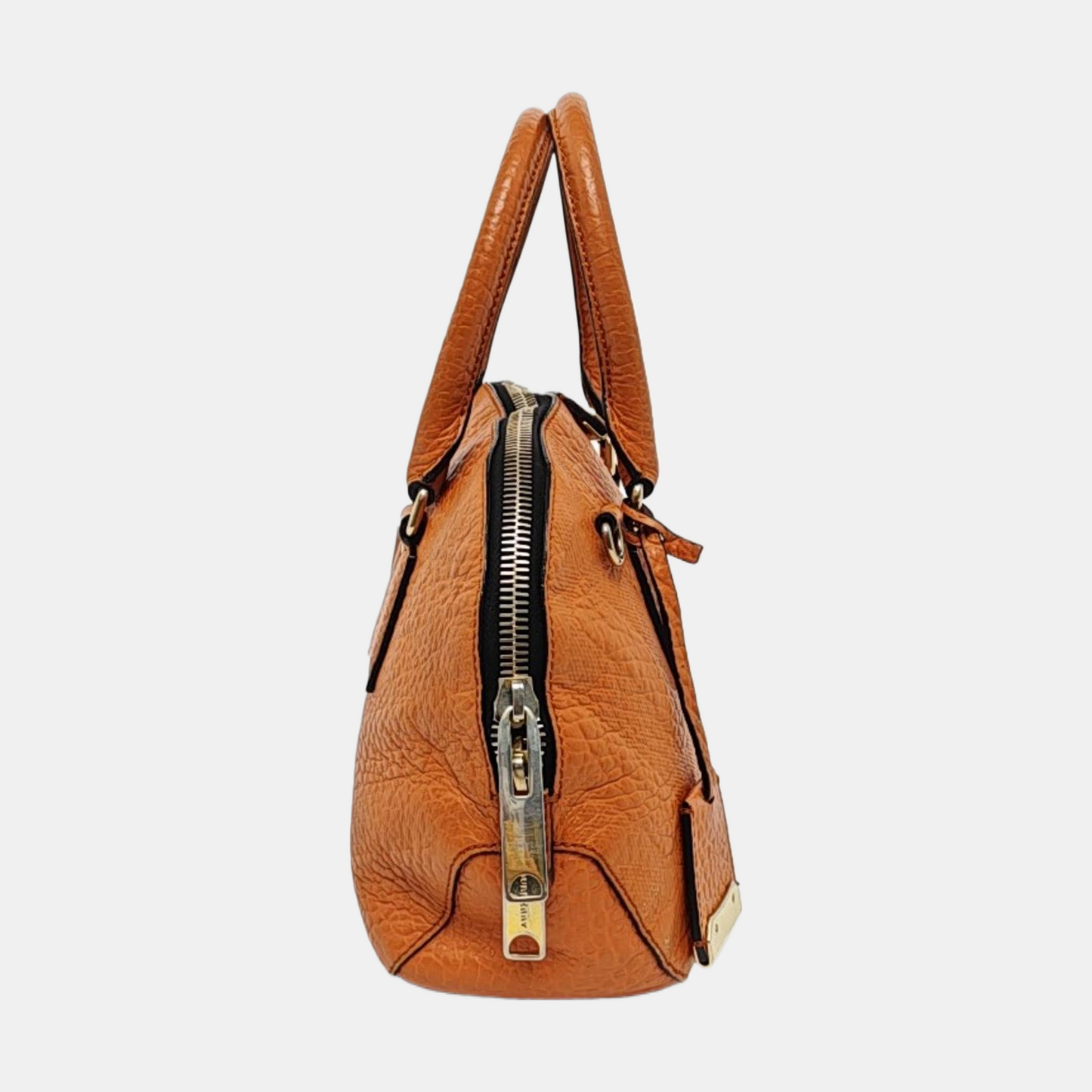 BURBERRY Clifton Brown Cowhide Embossed Single Shoulder Bag Tote Bag Crossbody Bag Golden hardware Removable shoulder strap-(SKU)-957717847