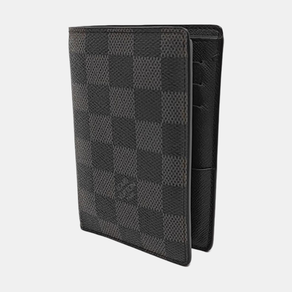 LOUIS VUITTON SMART Gray Coated Canvas Chessboard Plaid Wallet-(SKU)-957908054