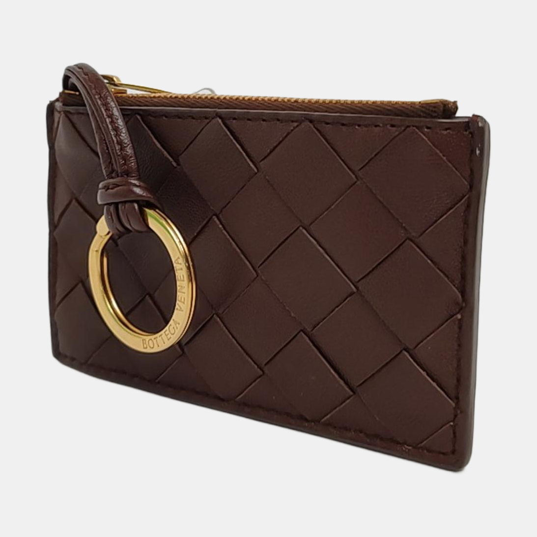BOTTEGA VENETA Brown Cowhide Woven Wallet-(SKU)-958077989