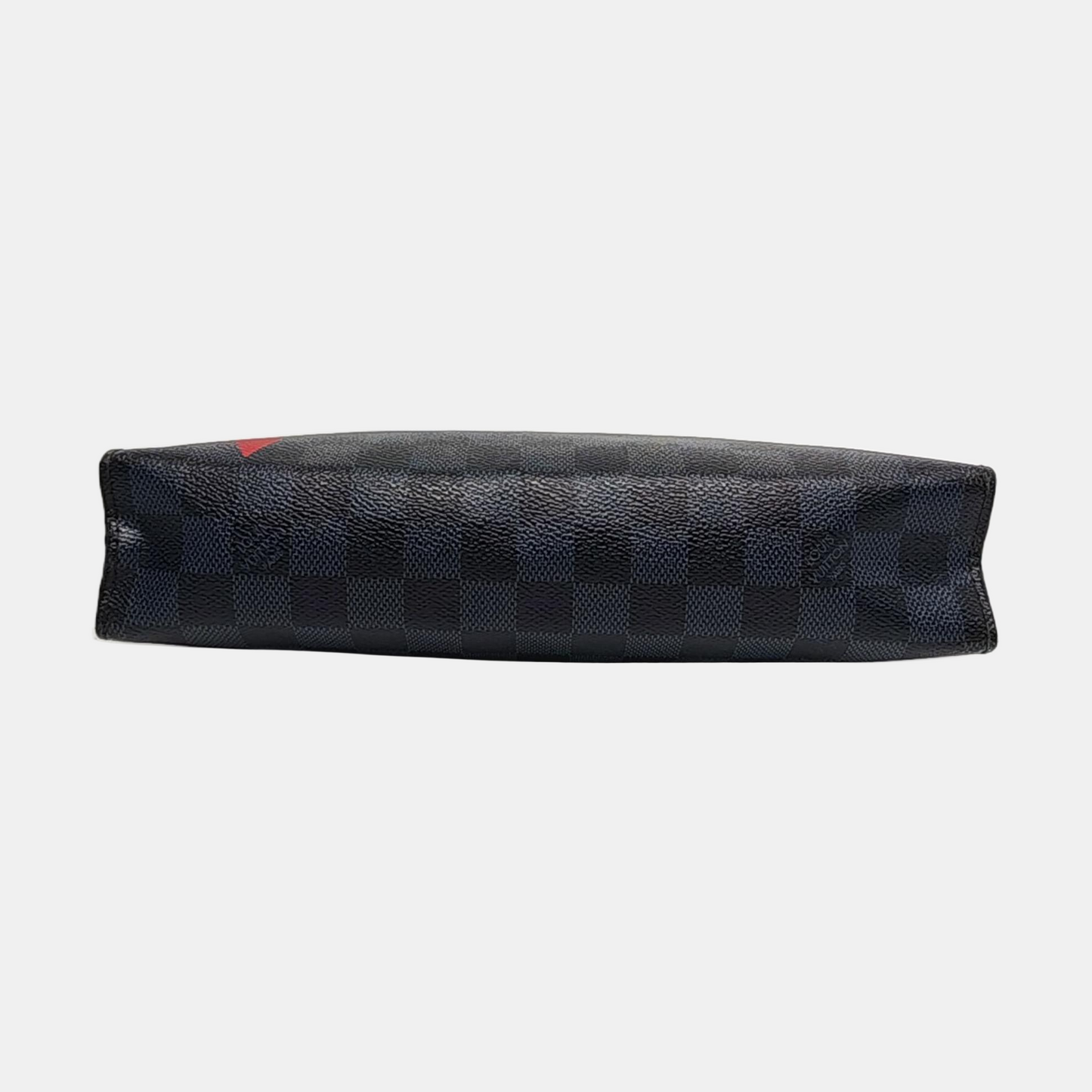 LOUIS VUITTON VOYAGE Medium size Blue Coated Canvas Checkerboard Travel Bag Handbag Silver Hardware-(SKU)-958077011