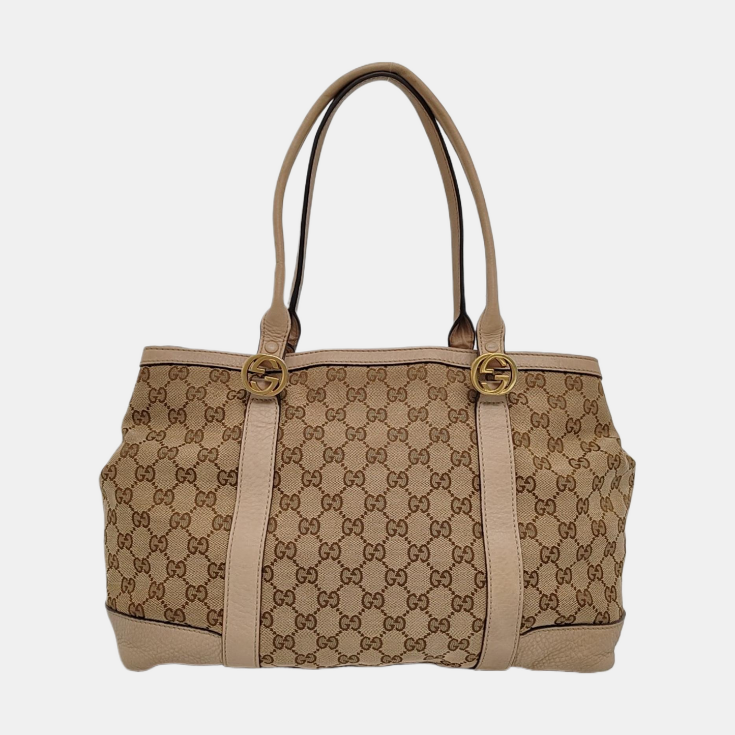 GUCCI Miss GG Brown Canvas Old Flower Single Shoulder Bag Tote Bag Golden hardware-(SKU)-958172878