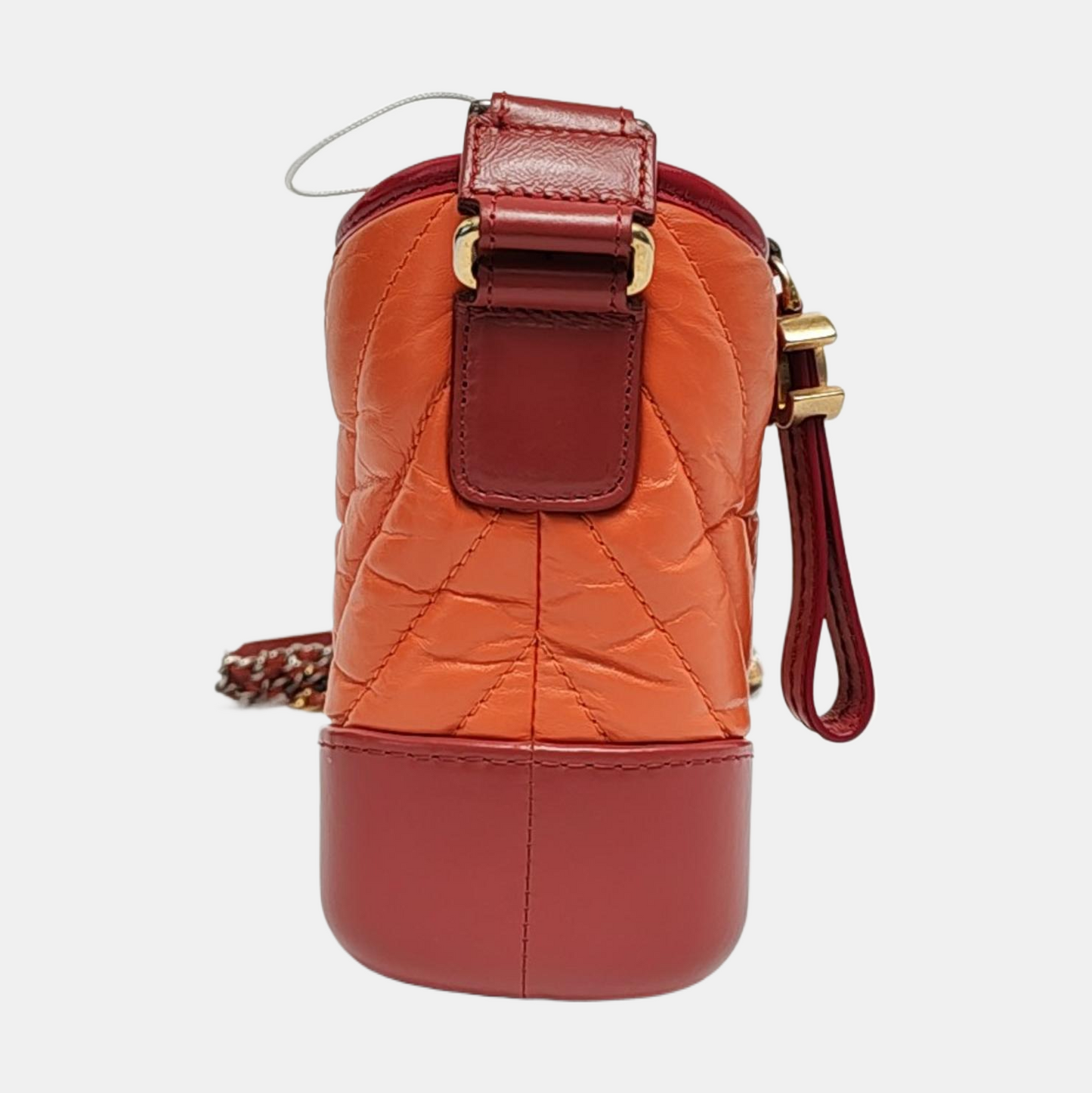 CHANEL GABRIELLE Small Orange Calfskin Quilted V-Shape Shoulder Bag Crossbody Bag Detachable Strap-(SKU)-958064950