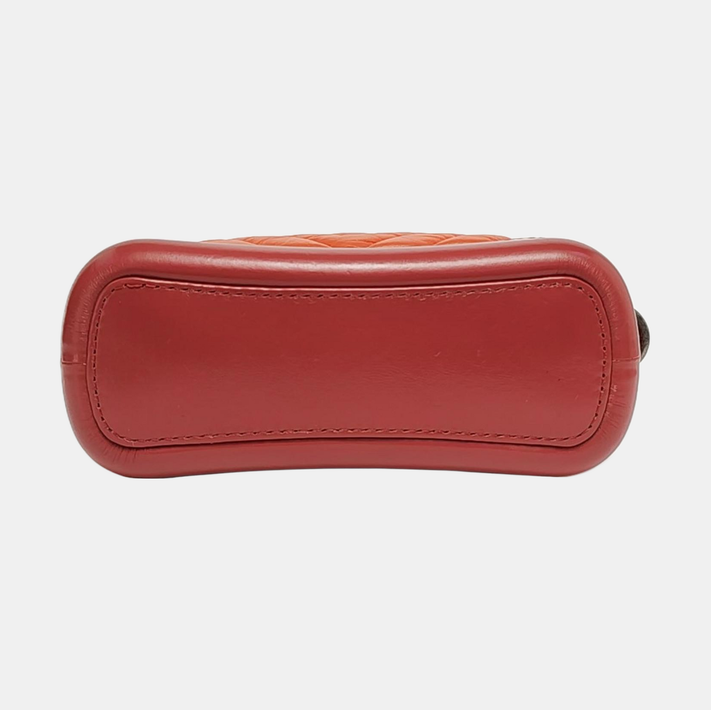 CHANEL GABRIELLE Small Orange Calfskin Quilted V-Shape Shoulder Bag Crossbody Bag Detachable Strap-(SKU)-958064950