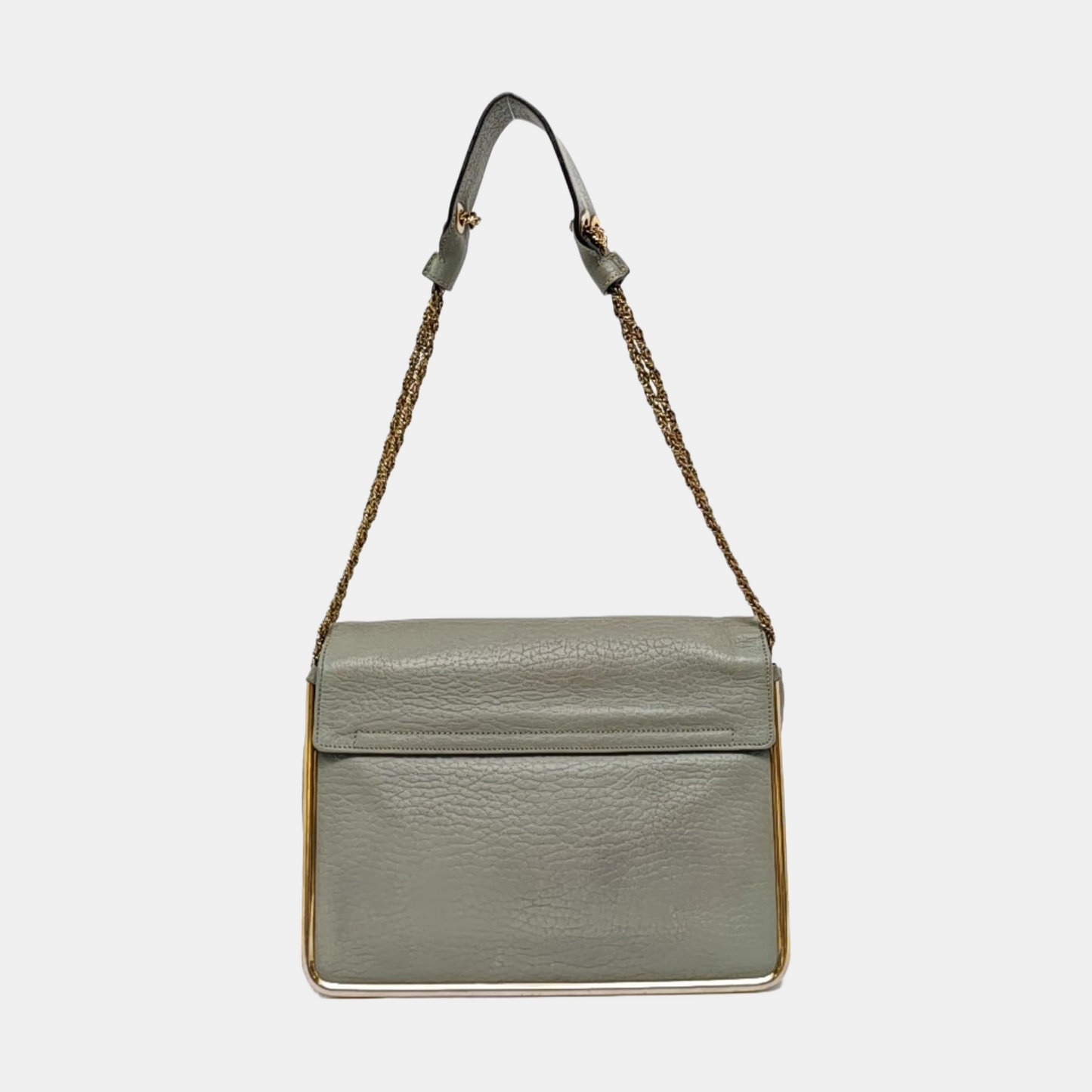 Chloé Sally Medium size Grey Leather Single Shoulder Bag Golden hardware-(SKU)-958155773
