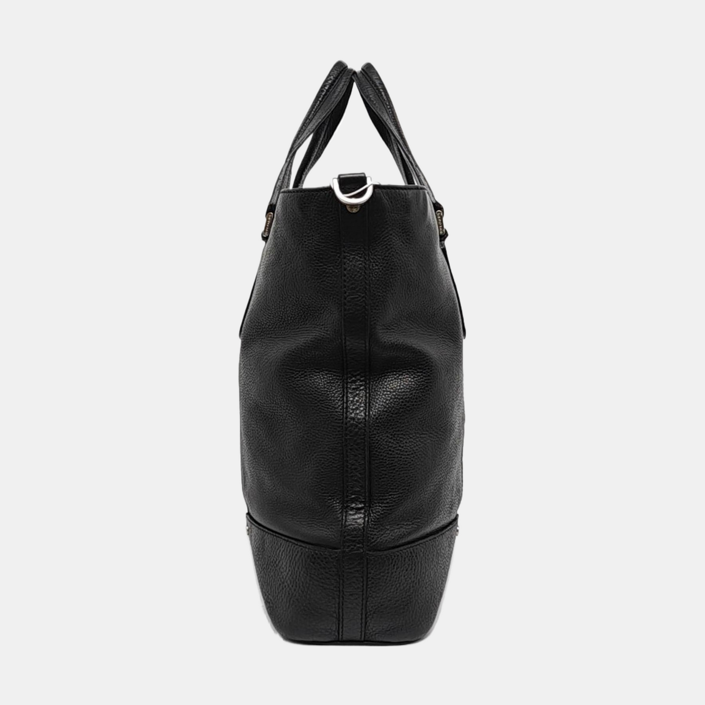 BVLGARI Tote bag Black cowhide tote bag Silver Hardware-(SKU)-958155763