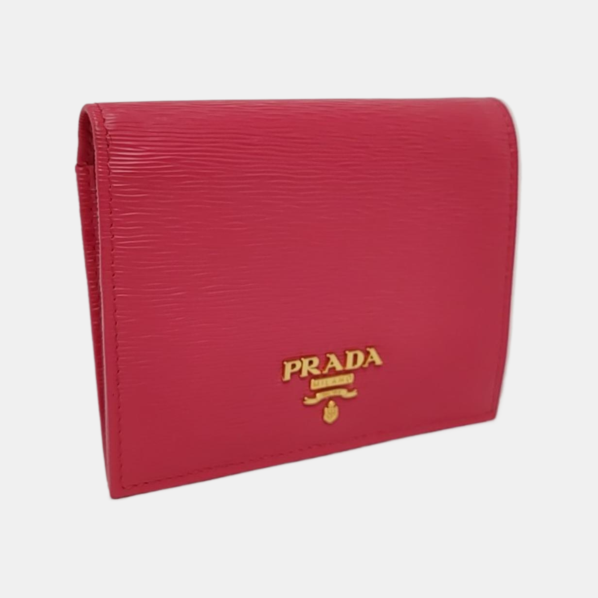 PRADA Fuchsia Leather Wallet Golden hardware-(SKU)-958110711