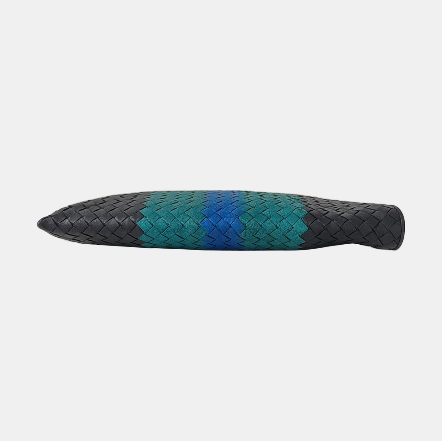 BOTTEGA VENETA Contrast Color Leather Woven Clutch Ruthenium color hardware-(SKU)-958209922