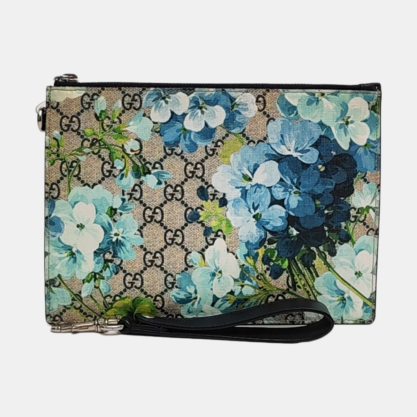GUCCI GG Blooms Multicolor Coated Canvas Geranium Handbag Silver Hardware-(SKU)-958155415
