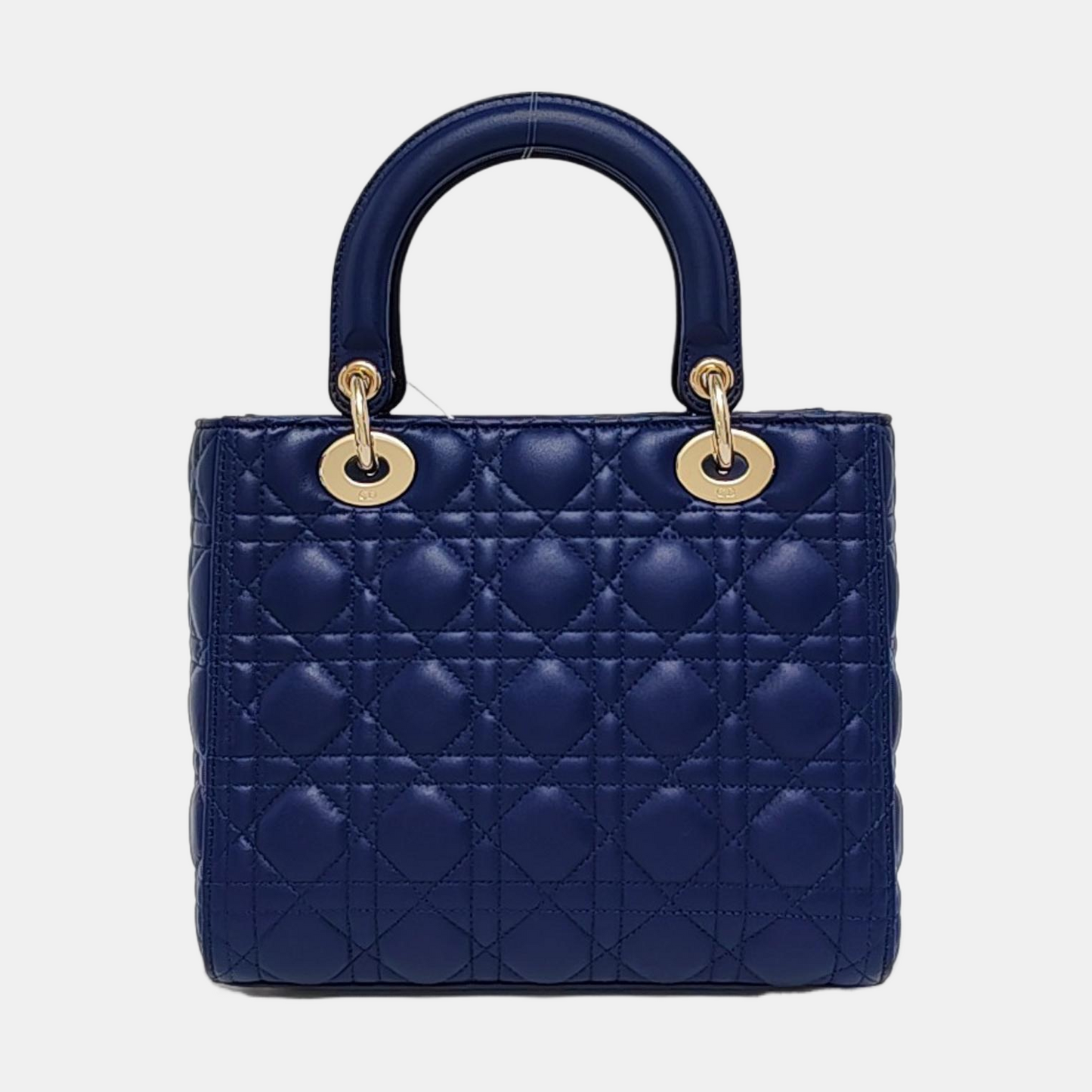 DIOR Lady Dior Medium Size Blue Lamb Skin Quilted Dior Bag Crossbody Shoulder Bag with Detachable Strap-(SKU)-958282075