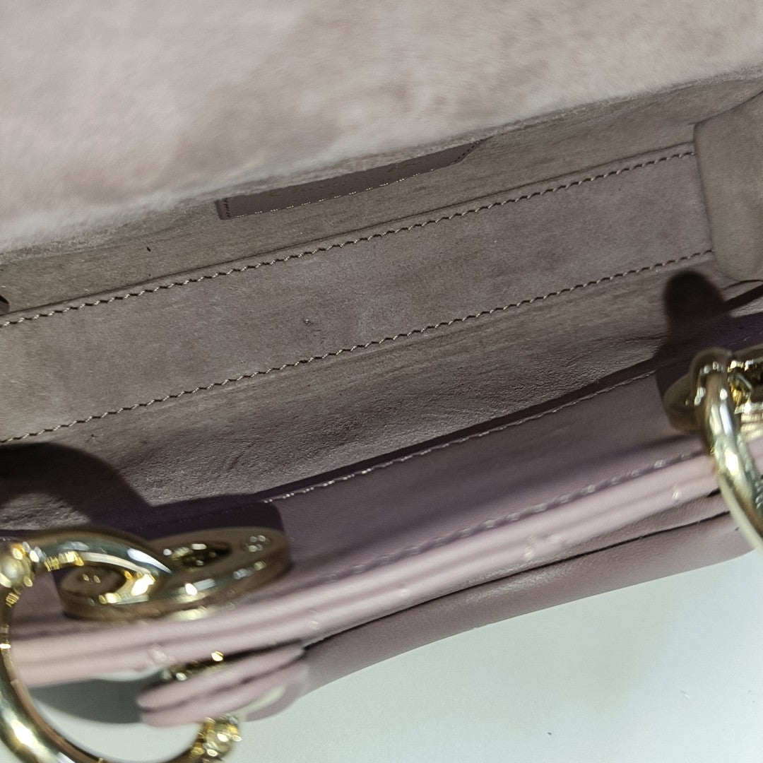 DIOR Lady D-Joy Super Mini Purple Lamb Skin Wicker Stitched Crossbody Shoulder Bag Handbag Tote Bag Golden Hardware 2 Removable Straps-(SKU)-958282279