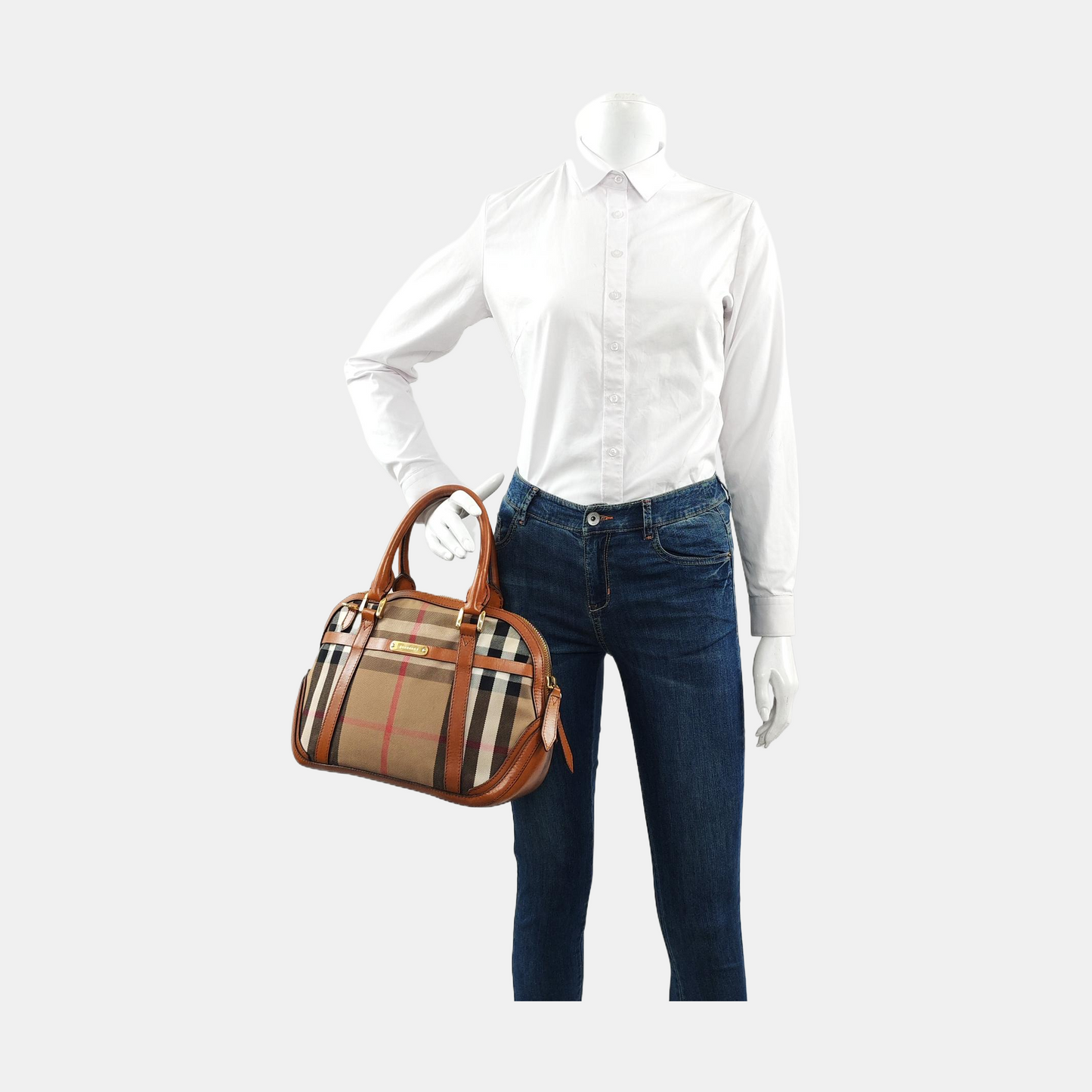 BURBERRY Sartorial Orchard Brown Canvas Handbag Crossbody Bag Single Shoulder Bag Golden hardware-(SKU)-958155782