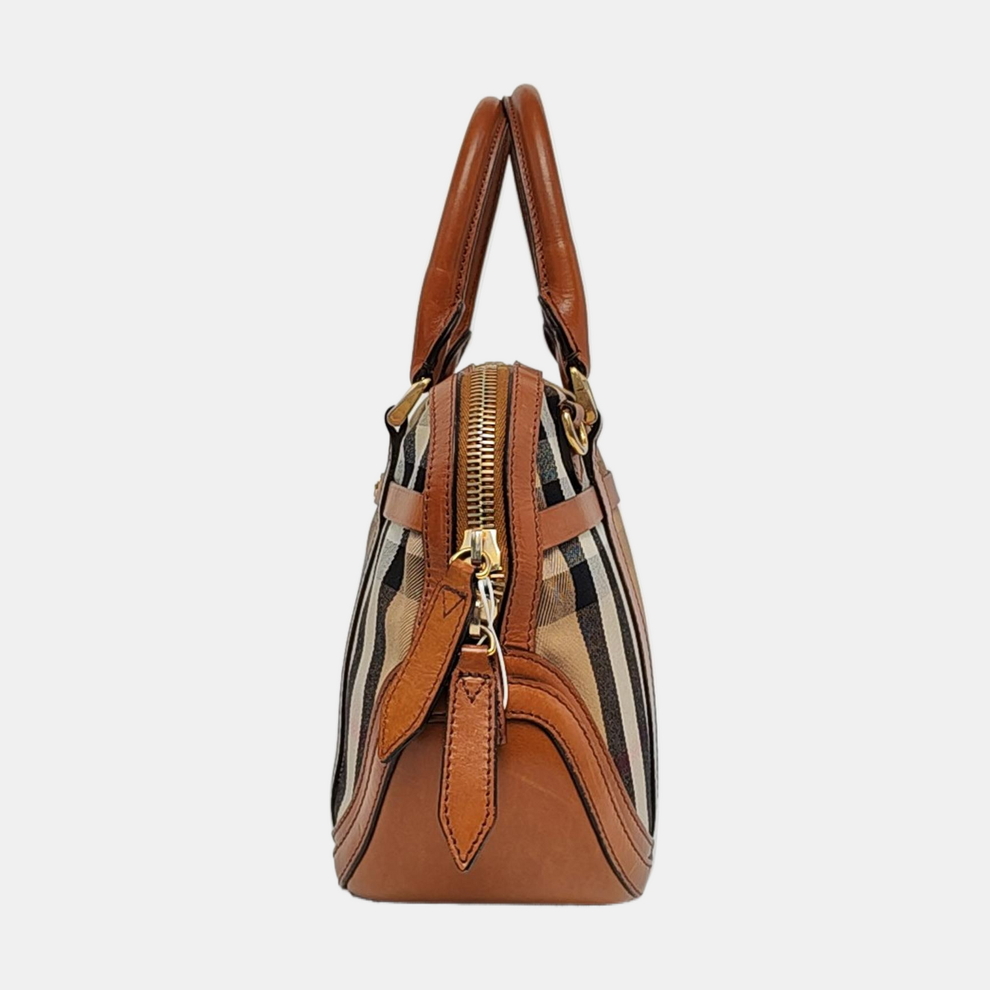 BURBERRY Sartorial Orchard Brown Canvas Handbag Crossbody Bag Single Shoulder Bag Golden hardware-(SKU)-958155782