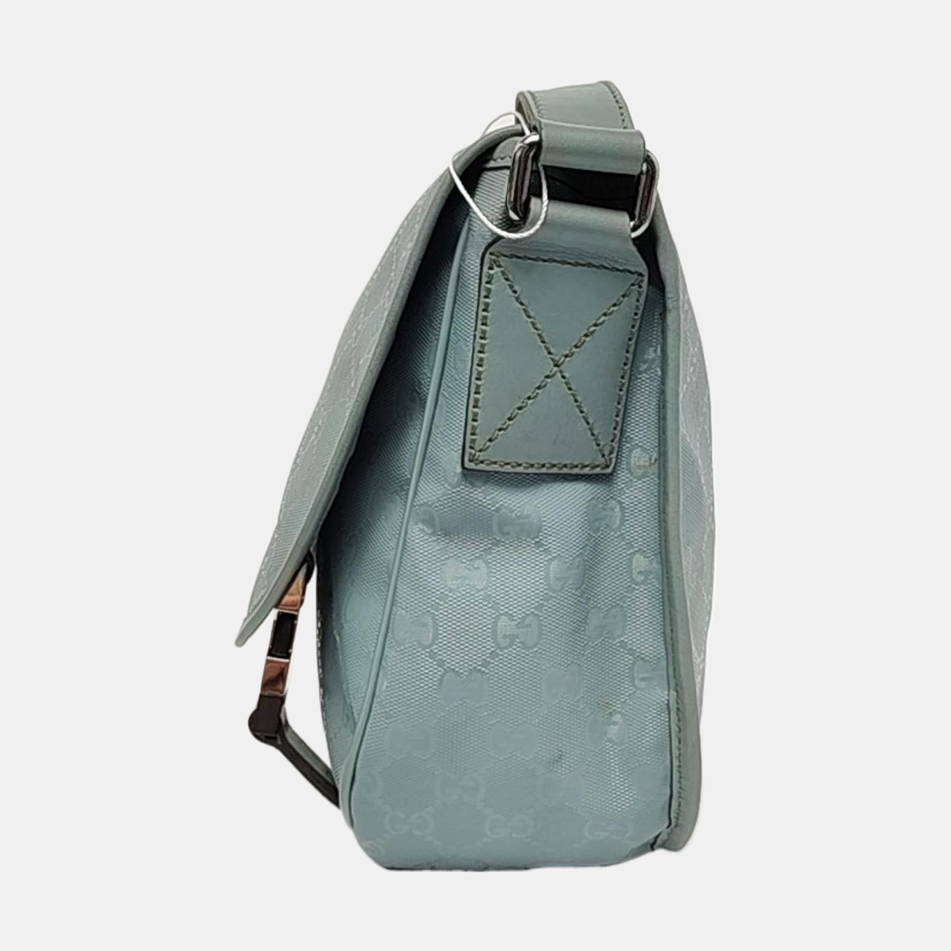 GUCCI Light Blue Coated Canvas La Vieille Russie Single Shoulder Bag Crossbody Bag Silver Hardware-(SKU)-958171840