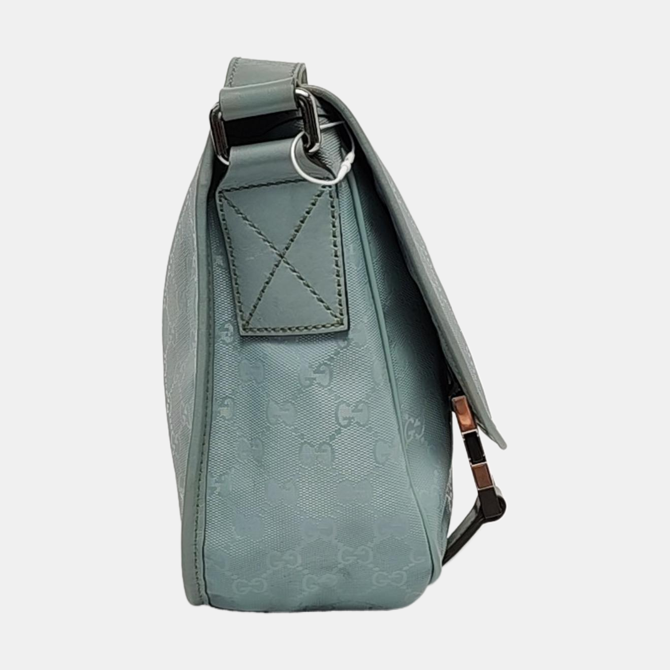GUCCI Light Blue Coated Canvas La Vieille Russie Single Shoulder Bag Crossbody Bag Silver Hardware-(SKU)-958171840