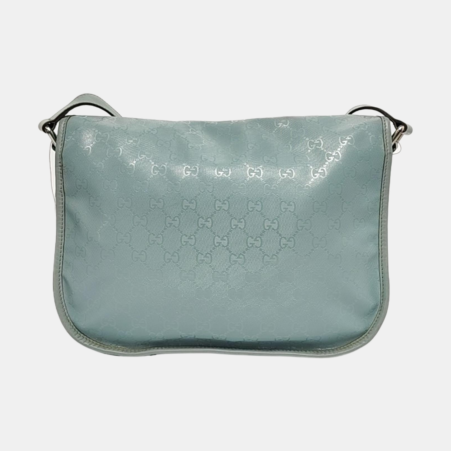 GUCCI Light Blue Coated Canvas La Vieille Russie Single Shoulder Bag Crossbody Bag Silver Hardware-(SKU)-958171840