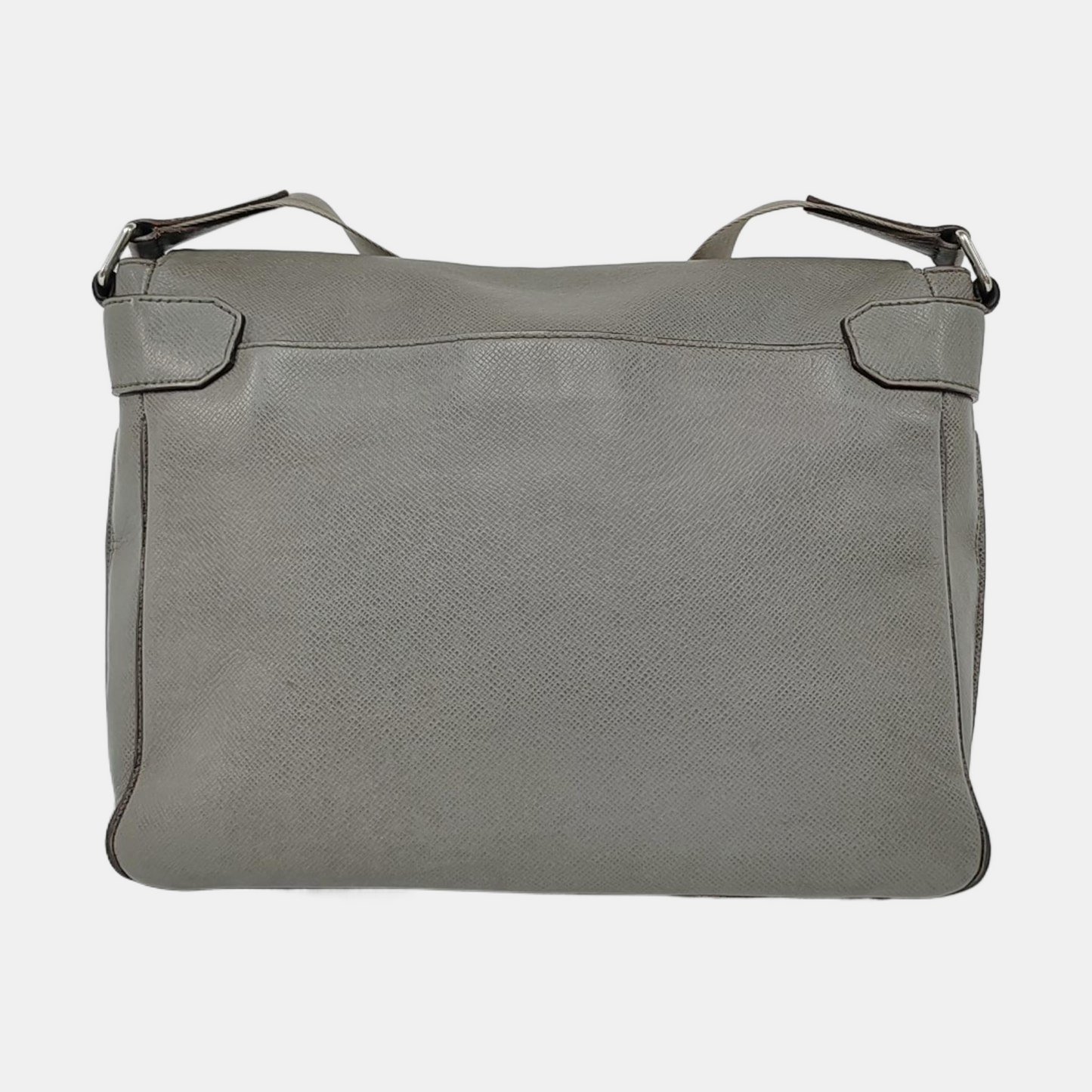 LOUIS VUITTON ROMAN Gray Cowhide Crossbody Single Shoulder Bag Silver Hardware-(SKU)-958340787