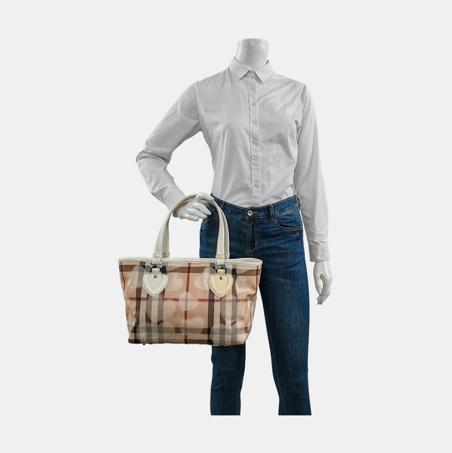 BURBERRY Tote bag Khaki Coated Canvas Printed Tote Bag Single Shoulder Bag Silver Hardware-(SKU)-958529166