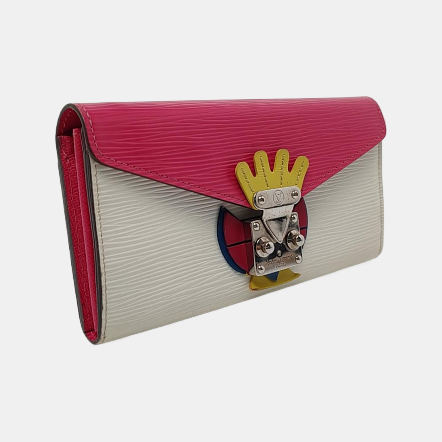 LOUIS VUITTON SARAH 白色EPI牛皮水波纹钱包 Silver Hardware-(SKU)-958343109