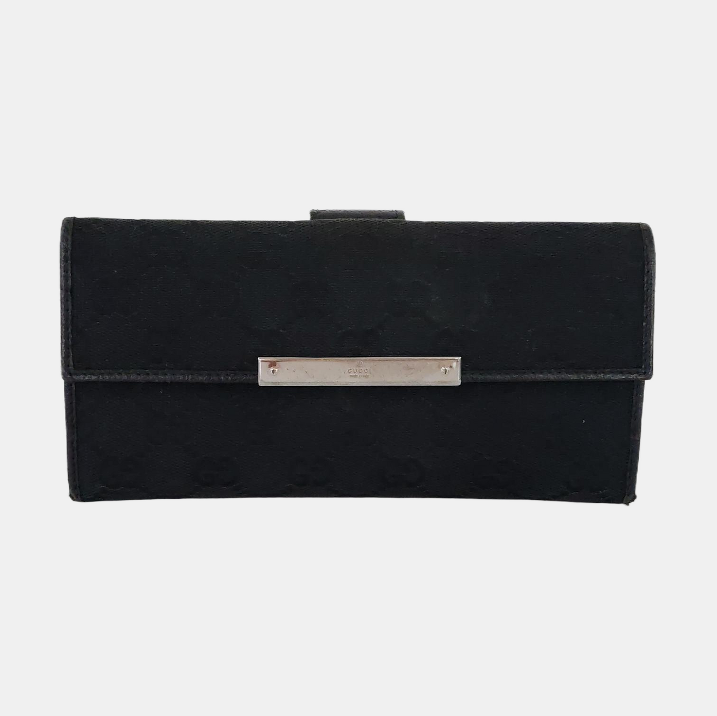 GUCCI Black Canvas Vintage Wallet Golden hardware-(SKU)-958453110