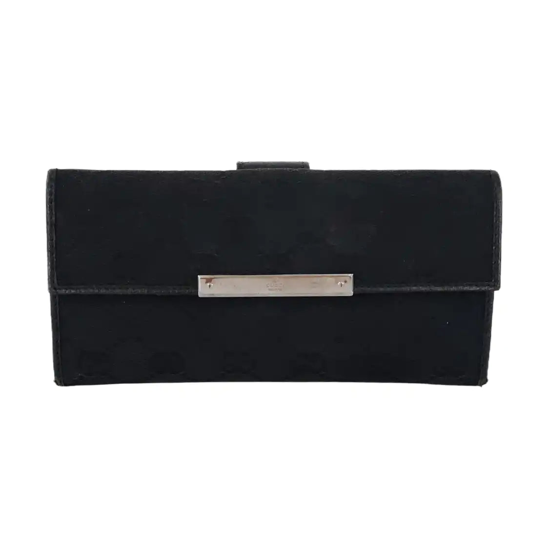 GUCCI Black Canvas Vintage Wallet Golden hardware-(SKU)-958453110