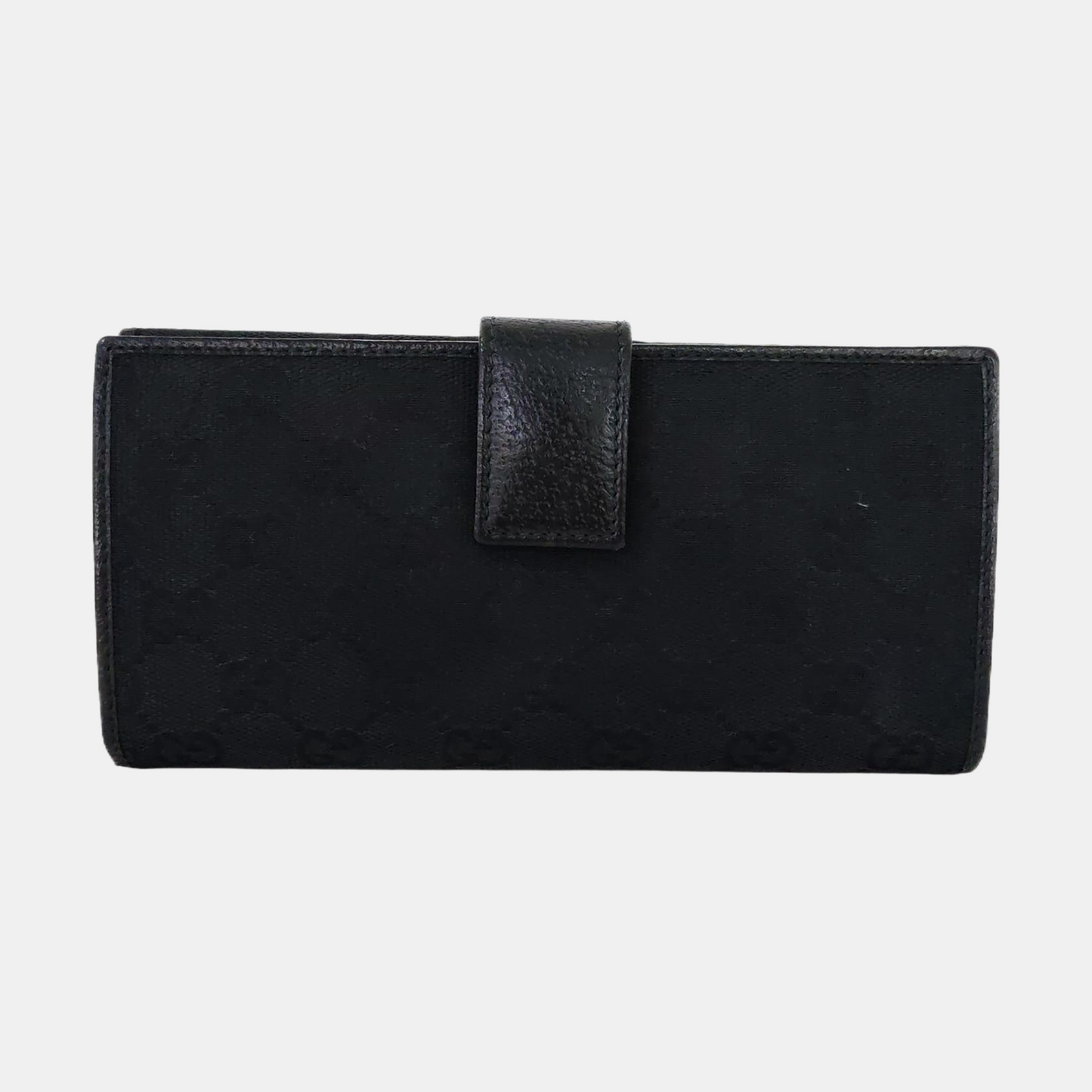 GUCCI Black Canvas Vintage Wallet Golden hardware-(SKU)-958453110