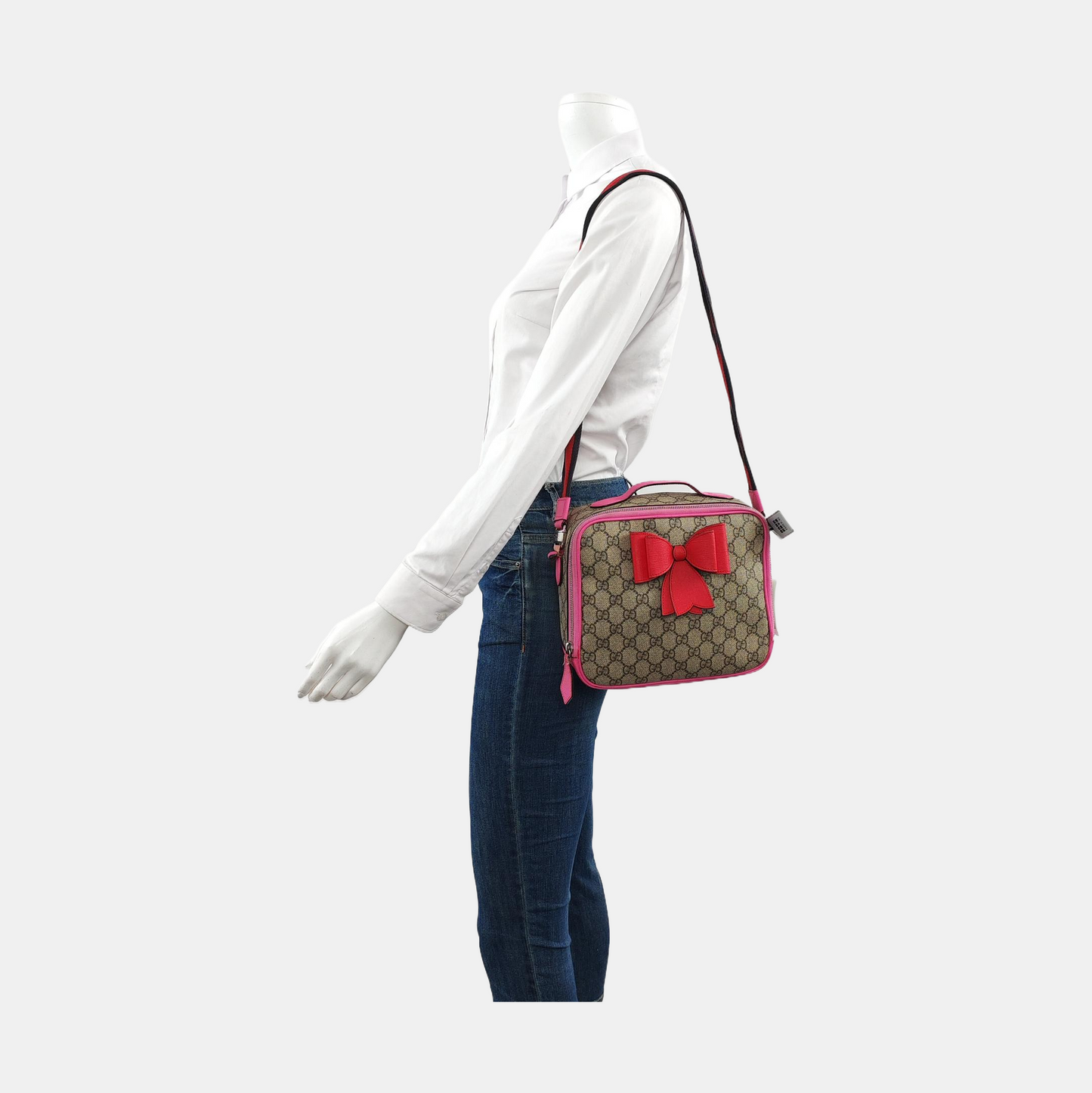 GUCCI Multicolor Coated Canvas Monogrammed Printed Single Shoulder Bag Crossbody Bag Silver Hardware-(SKU)-956794063