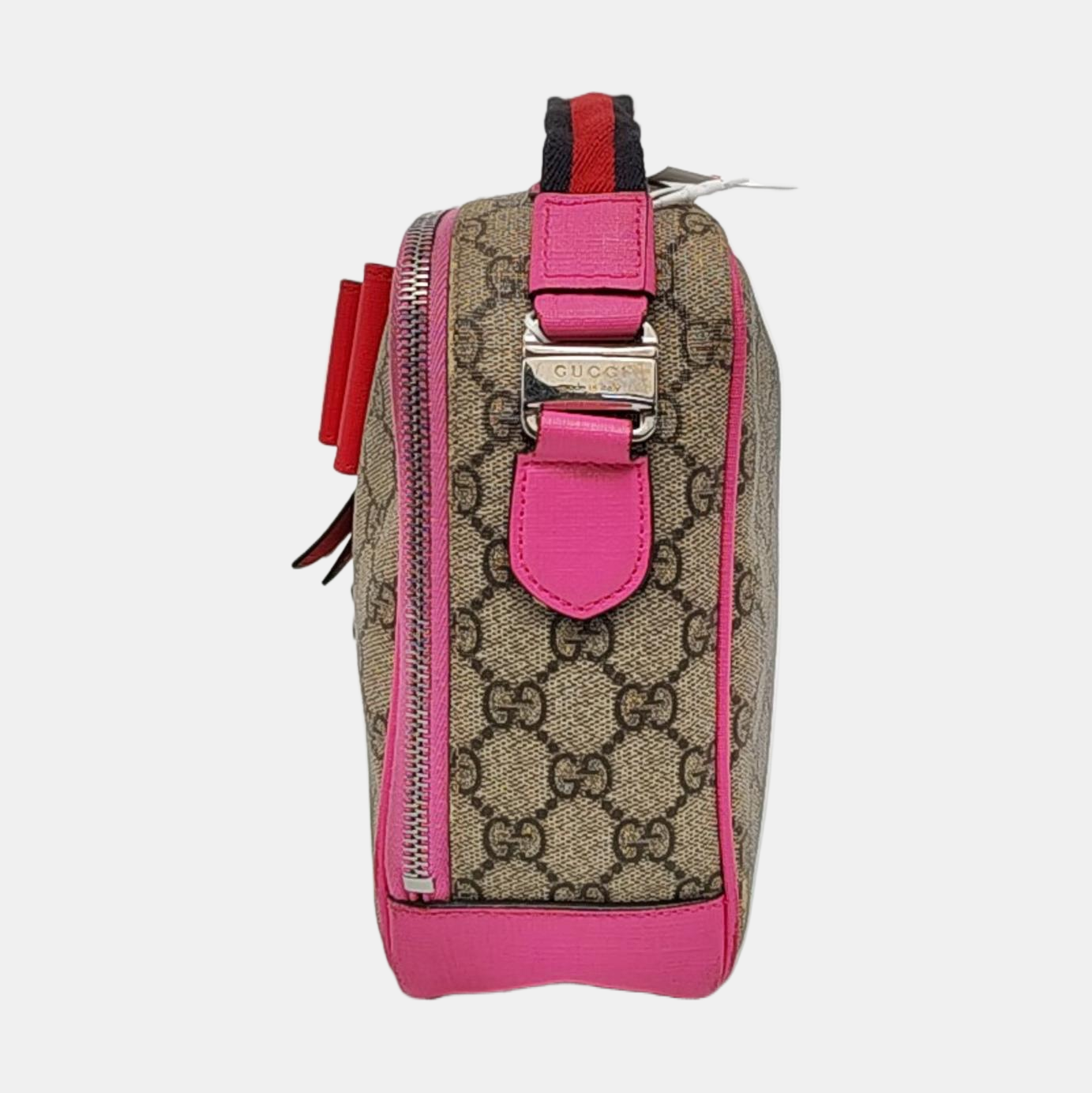 GUCCI Multicolor Coated Canvas Monogrammed Printed Single Shoulder Bag Crossbody Bag Silver Hardware-(SKU)-956794063
