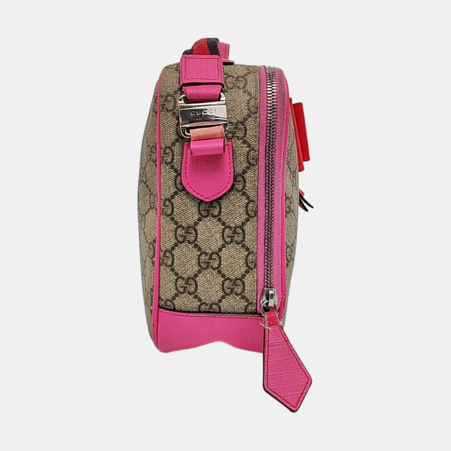 GUCCI Multicolor Coated Canvas Monogrammed Printed Single Shoulder Bag Crossbody Bag Silver Hardware-(SKU)-956794063