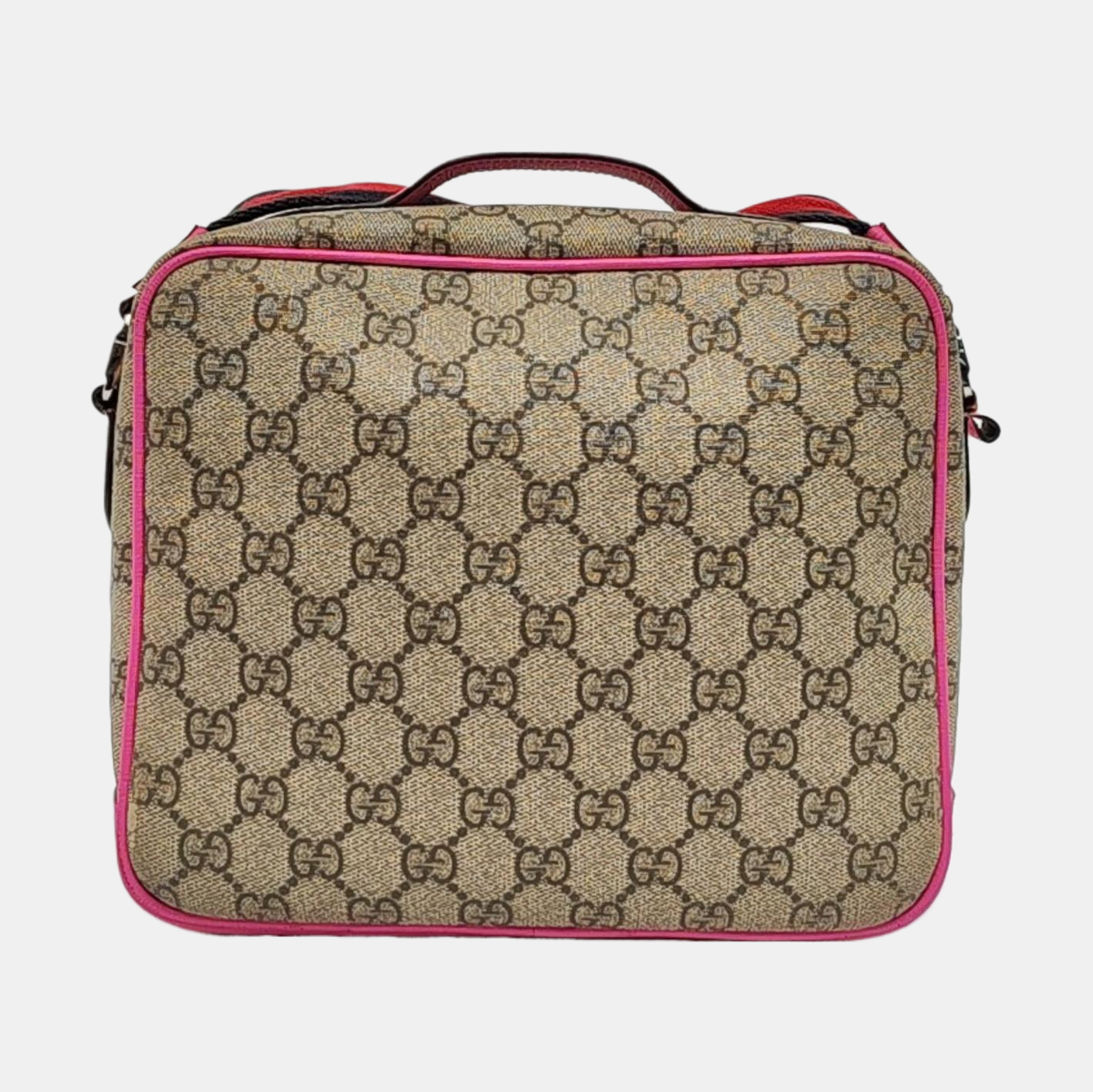 GUCCI Multicolor Coated Canvas Monogrammed Printed Single Shoulder Bag Crossbody Bag Silver Hardware-(SKU)-956794063