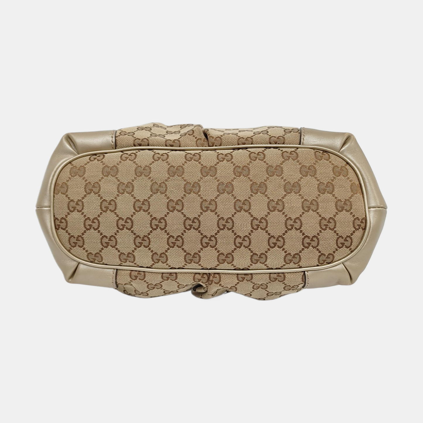 GUCCI Sukey Khaki Canvas Monogram Crossbody Bag Golden hardware Removable shoulder strap-(SKU)-958213257