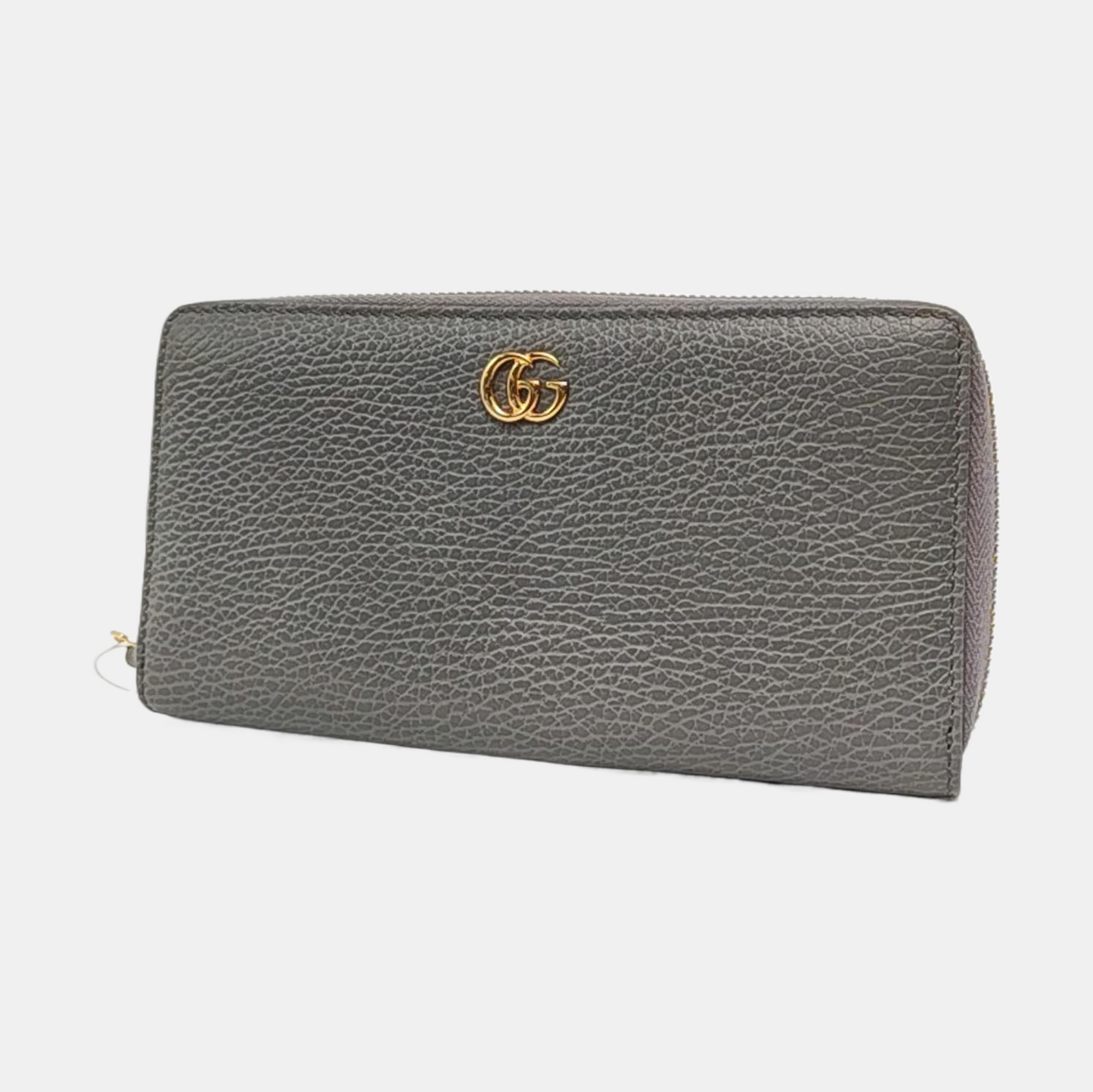 GUCCI GG Marmont Gray Cowhide Wallet Golden hardware-(SKU)-958273194