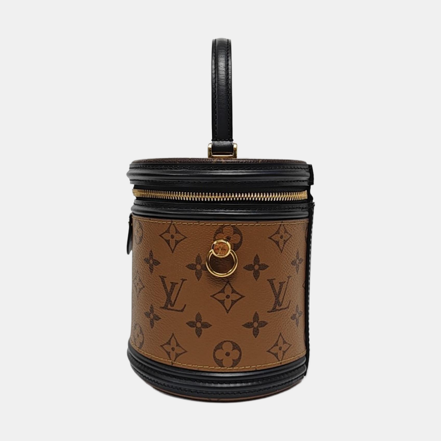 LOUIS VUITTON CANNES Small Brown Coated Canvas Monogram Damier Ebene Crossbody Tote Shoulder Bag Golden Hardware Removable Shoulder Strap-(SKU)-958365083