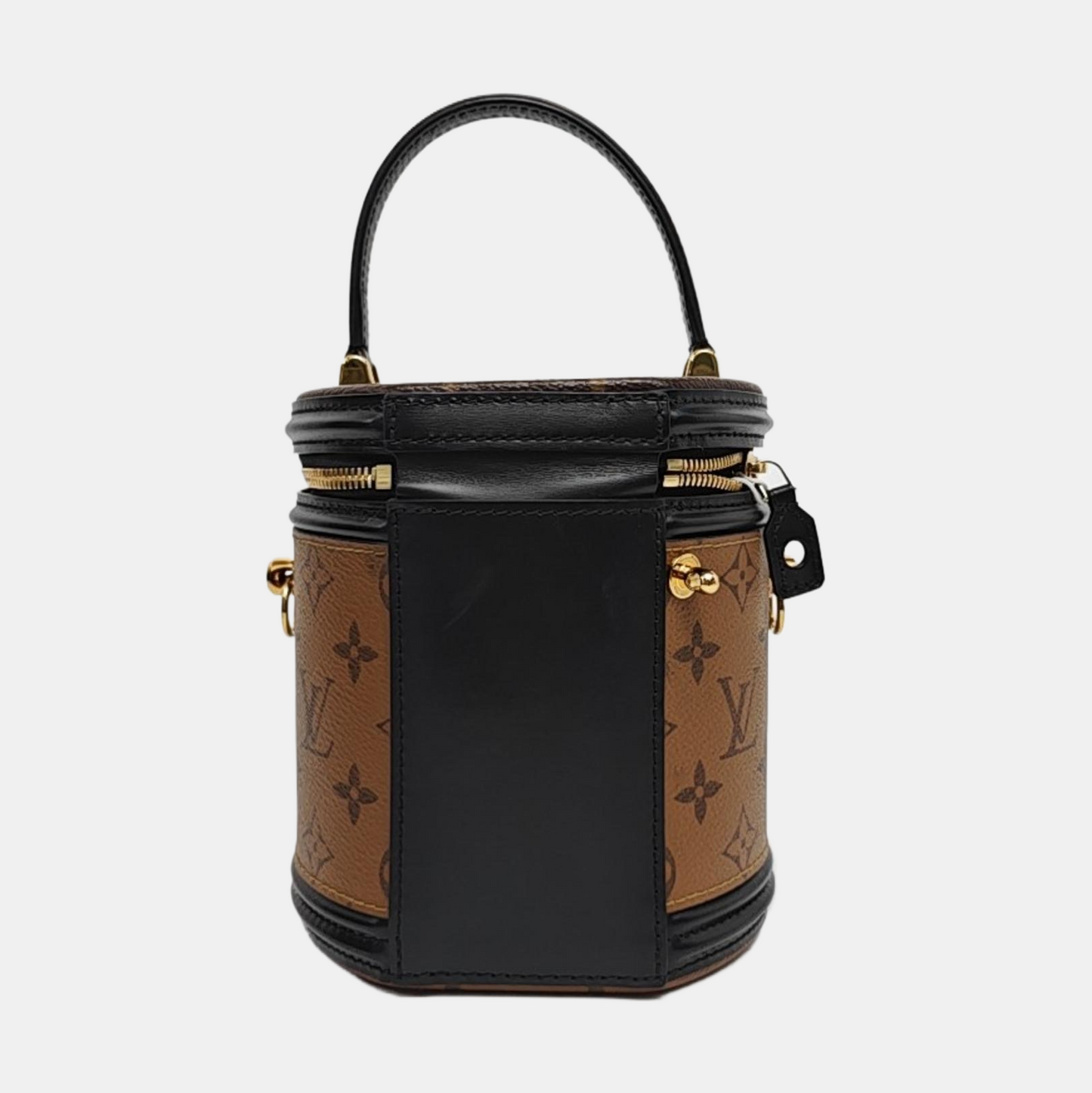 LOUIS VUITTON CANNES Small Brown Coated Canvas Monogram Damier Ebene Crossbody Tote Shoulder Bag Golden Hardware Removable Shoulder Strap-(SKU)-958365083