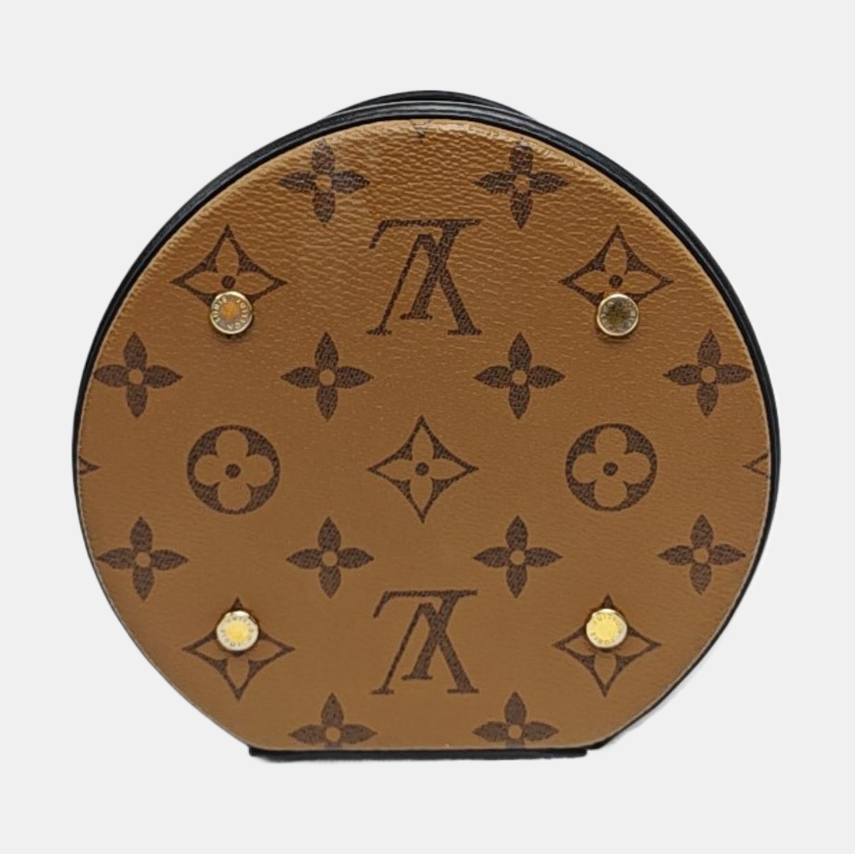 LOUIS VUITTON CANNES Small Brown Coated Canvas Monogram Damier Ebene Crossbody Tote Shoulder Bag Golden Hardware Removable Shoulder Strap-(SKU)-958365083