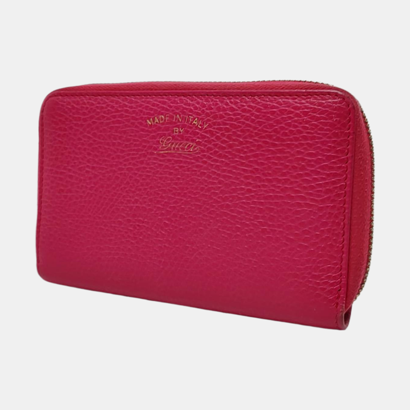 GUCCI Swing Fuchsia Leather Wallet Golden hardware-(SKU)-958800282