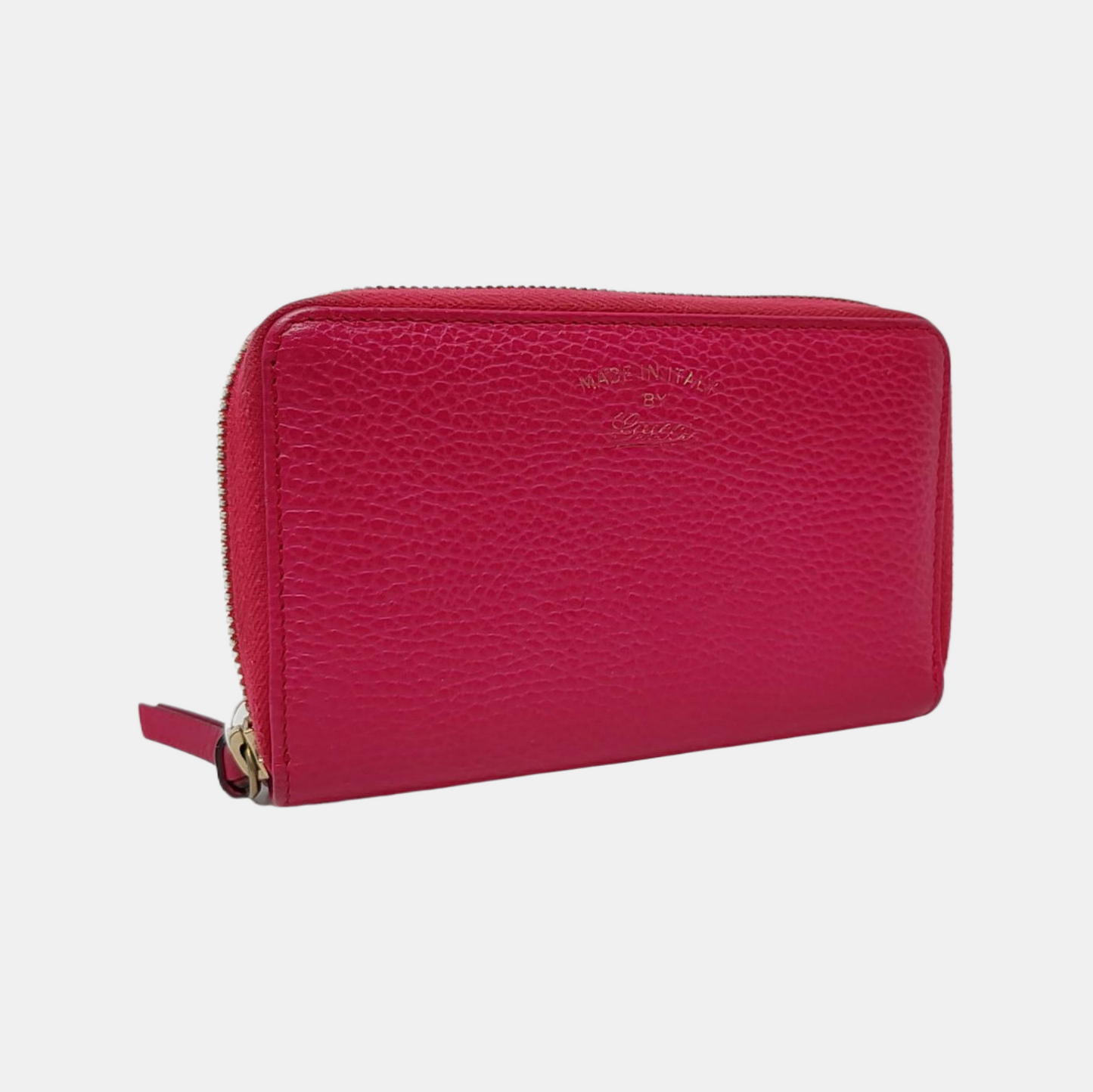 GUCCI Swing Fuchsia Leather Wallet Golden hardware-(SKU)-958800282
