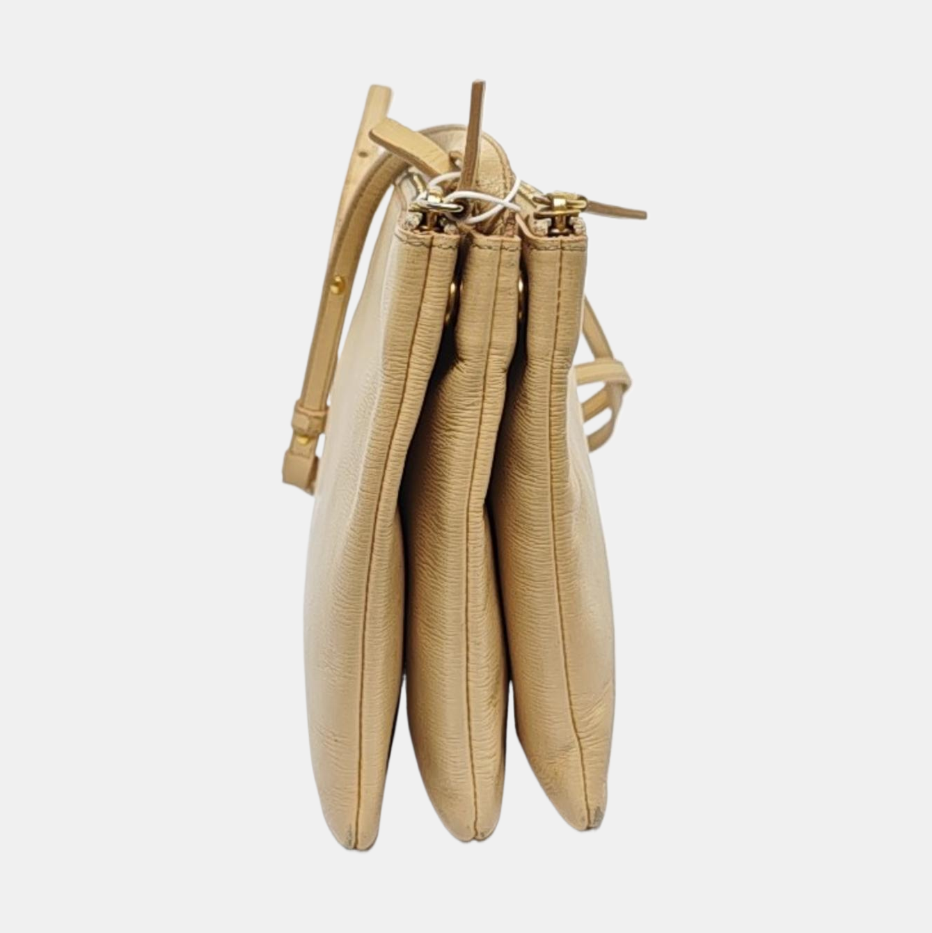 CELINE TRIO Small size Yellow cowhide single shoulder bag Golden hardware Sub-bag-(SKU)-958688928