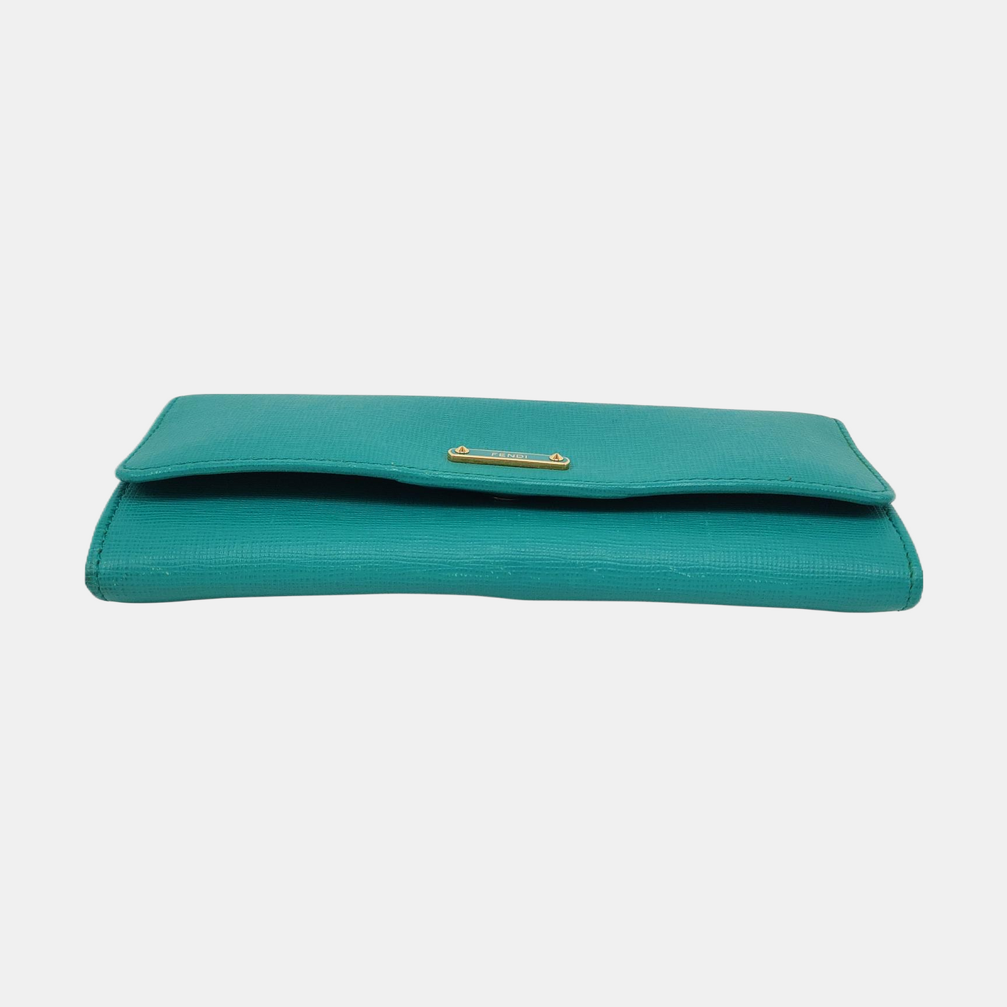 FENDI Blue Green Leather Wallet Golden hardware-(SKU)-958576220