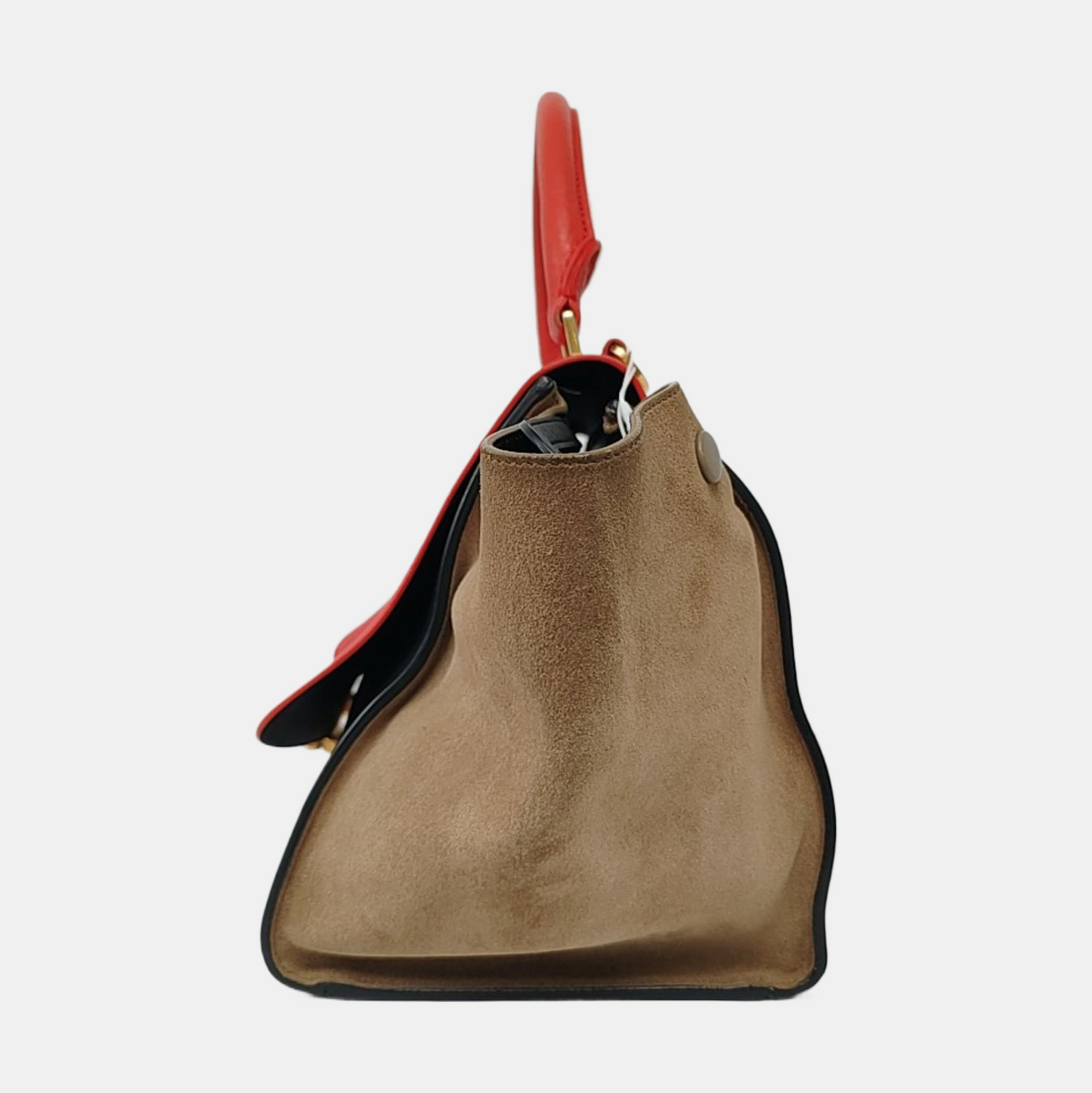 CELINE TRAPEZE Small size Multicolor Cowhide Swing Bag Single Shoulder Bag Handbag Golden hardware Removable shoulder strap-(SKU)-958711206