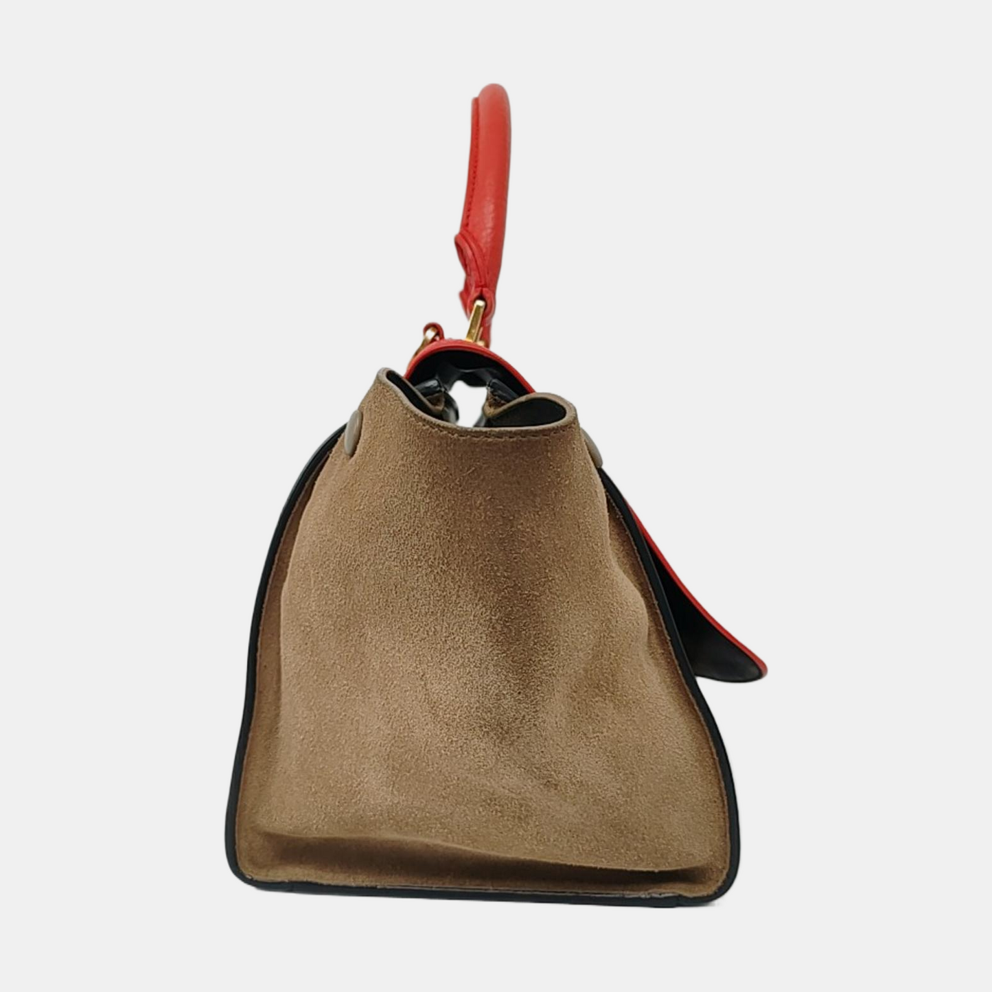 CELINE TRAPEZE Small size Multicolor Cowhide Swing Bag Single Shoulder Bag Handbag Golden hardware Removable shoulder strap-(SKU)-958711206