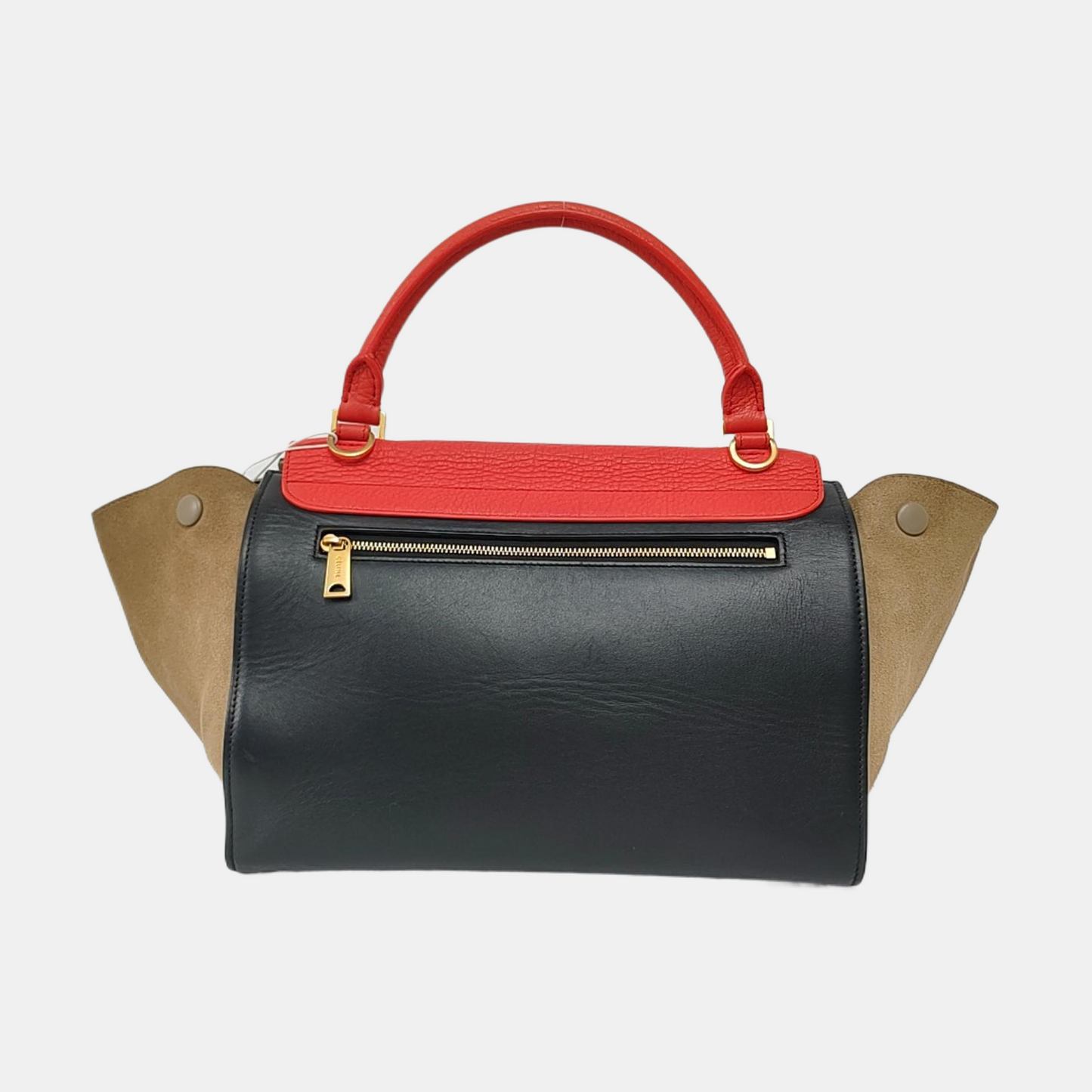 CELINE TRAPEZE Small size Multicolor Cowhide Swing Bag Single Shoulder Bag Handbag Golden hardware Removable shoulder strap-(SKU)-958711206