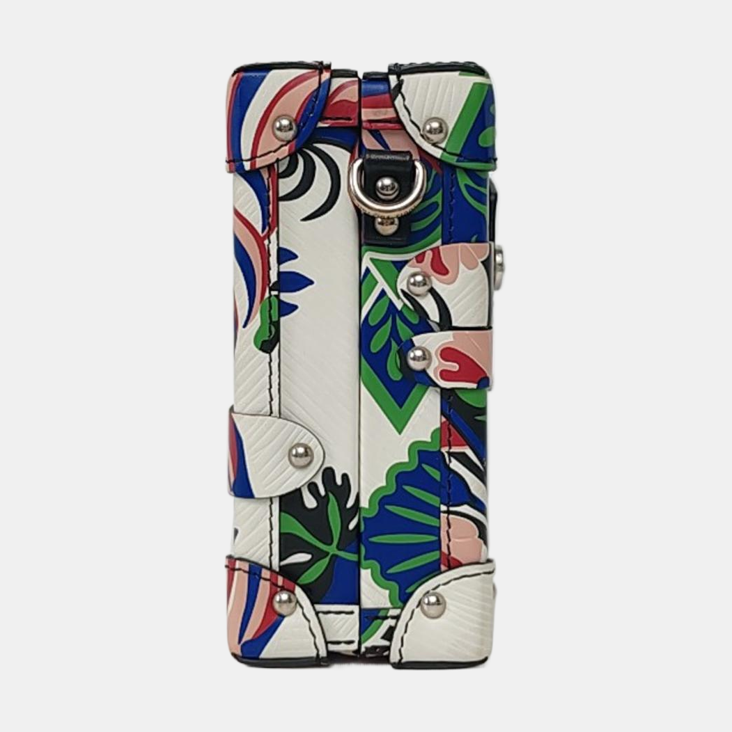 LOUIS VUITTON PETITE MALLE Multicolor Leather Printed Crossbody Shoulder Bag Silver Hardware Removable Strap-(SKU)-958783036