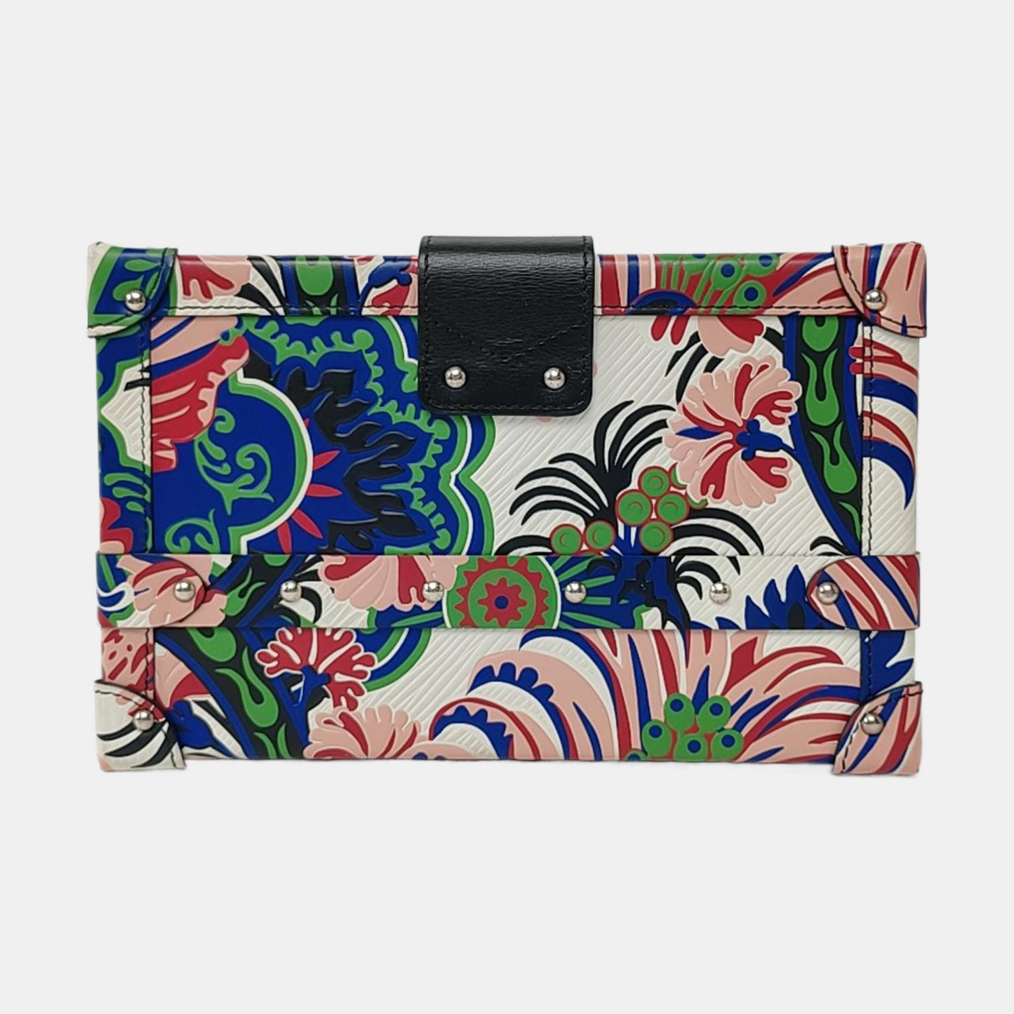 LOUIS VUITTON PETITE MALLE Multicolor Leather Printed Crossbody Shoulder Bag Silver Hardware Removable Strap-(SKU)-958783036