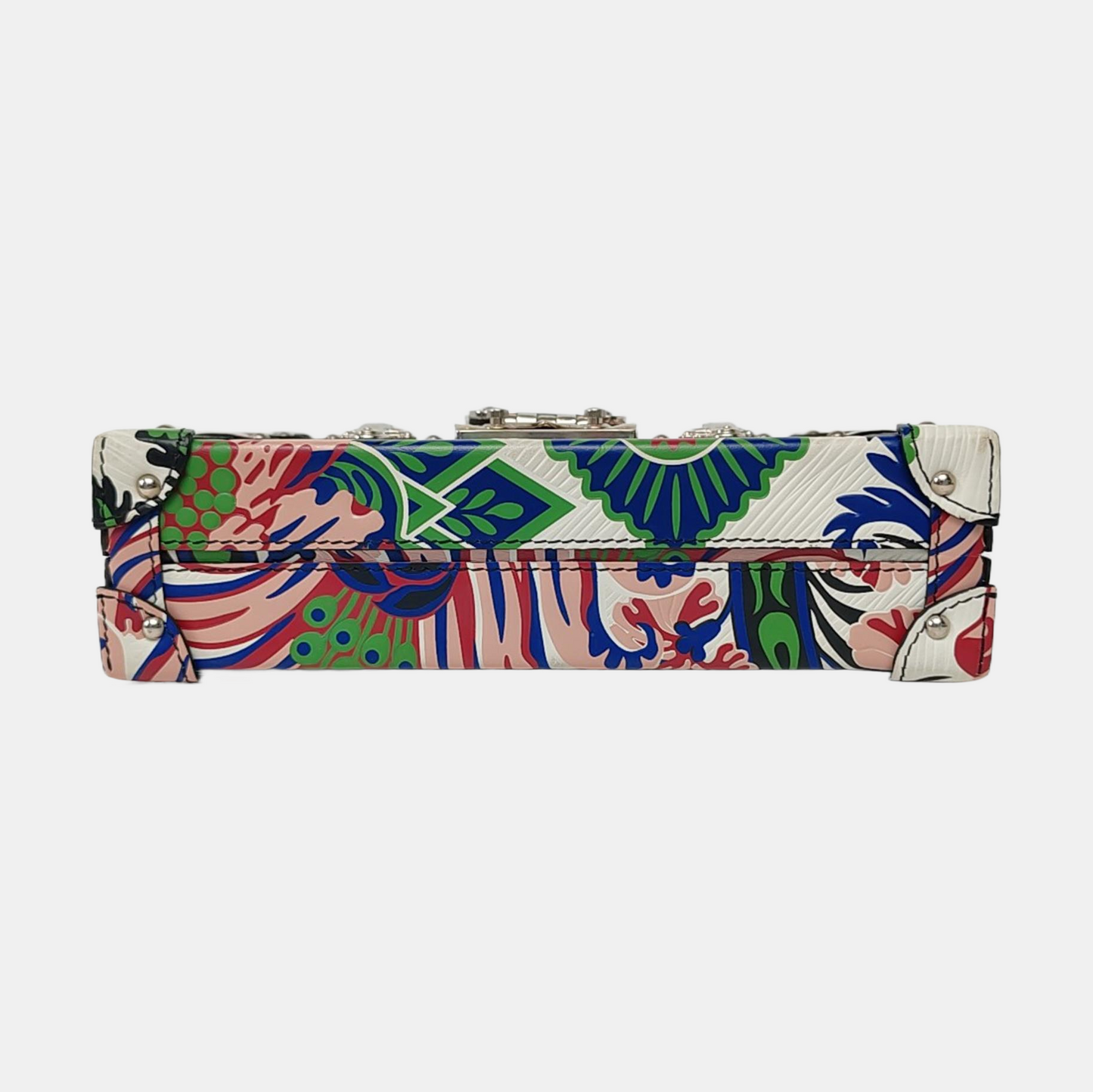 LOUIS VUITTON PETITE MALLE Multicolor Leather Printed Crossbody Shoulder Bag Silver Hardware Removable Strap-(SKU)-958783036